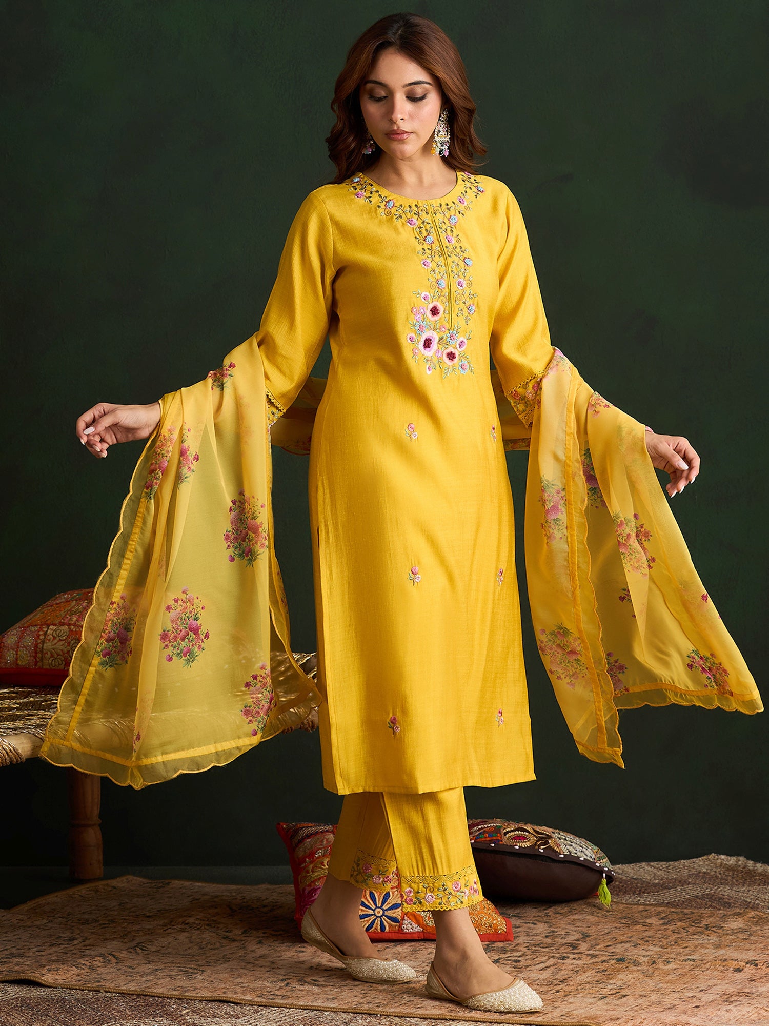 Yellow Kurta Sets  For women,indo era, indoera, kurta set for women, women kurta set, women suit, summer wear for women, festive suit for women, mother's day outfit, dress for mother, mother's day special, heeramandi dress