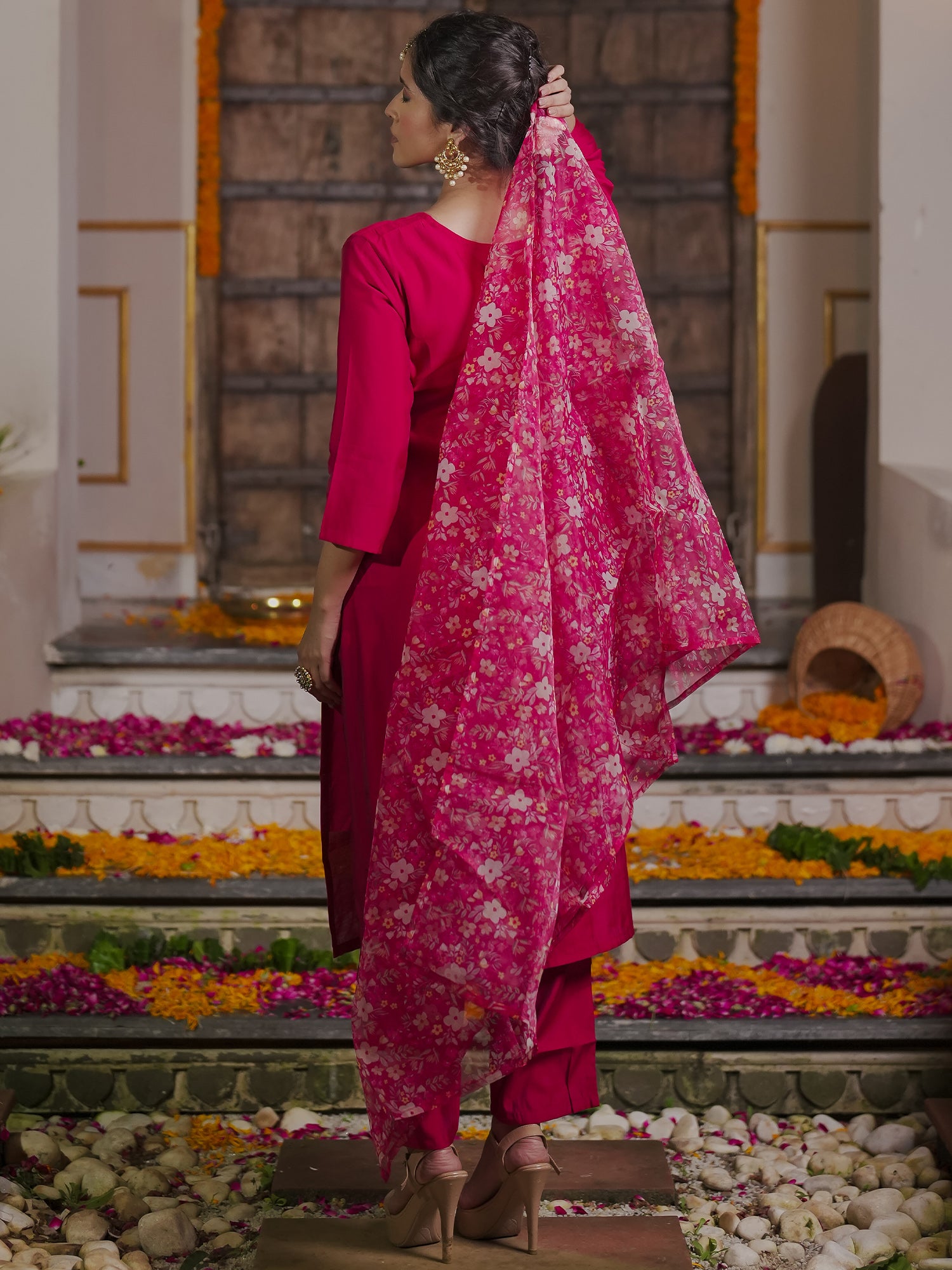 Red Kurta Sets  For women,indo era, indoera, kurta set for women, women kurta set, women suit, summer wear for women, festive suit for women, mother's day outfit, dress for mother, mother's day special, kurta set for women, kurta for women, kurta trouser and dupatta