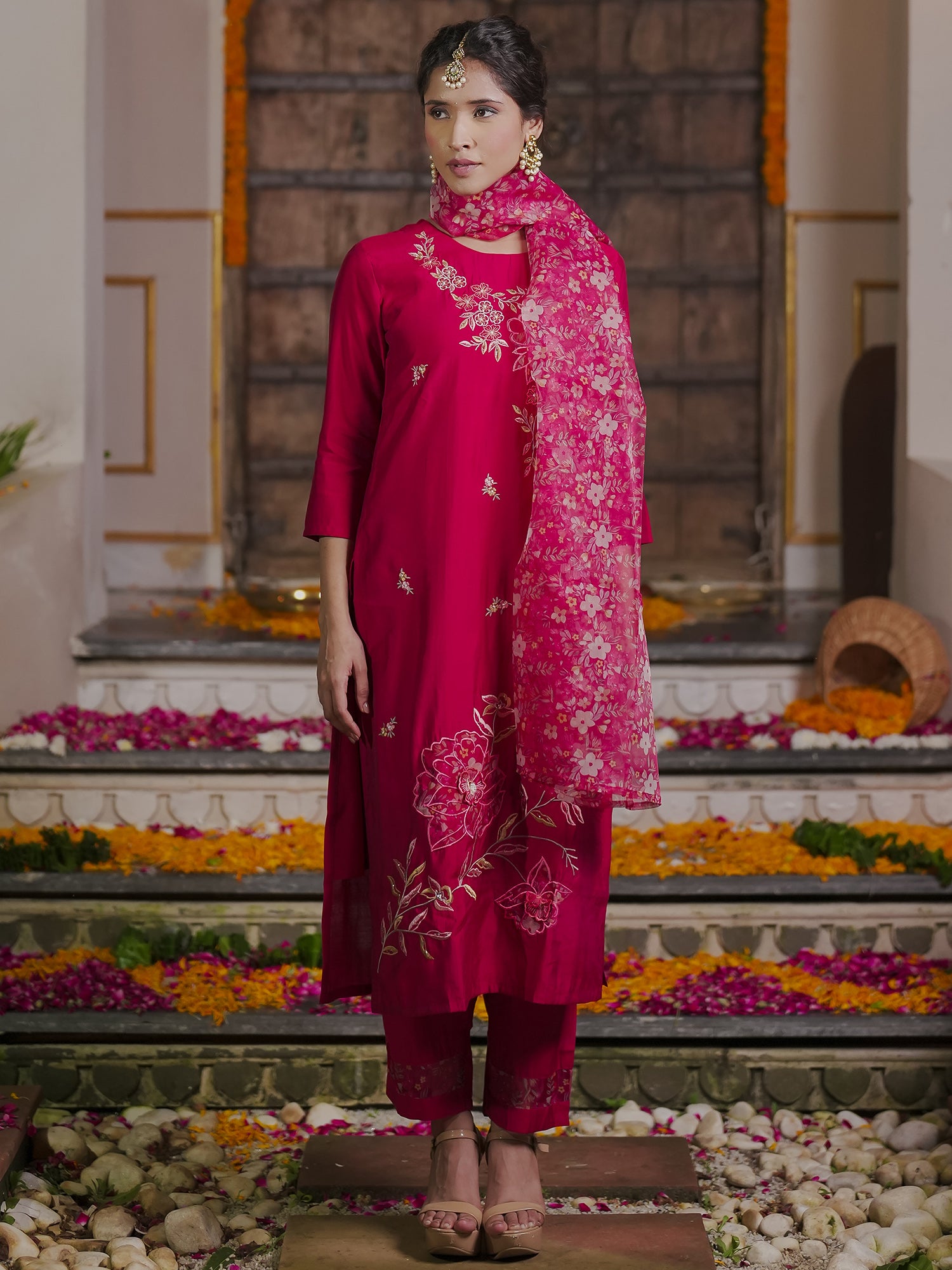 Red Kurta Sets  For women,indo era, indoera, kurta set for women, women kurta set, women suit, summer wear for women, festive suit for women, mother's day outfit, dress for mother, mother's day special, kurta set for women, kurta for women, kurta trouser and dupatta