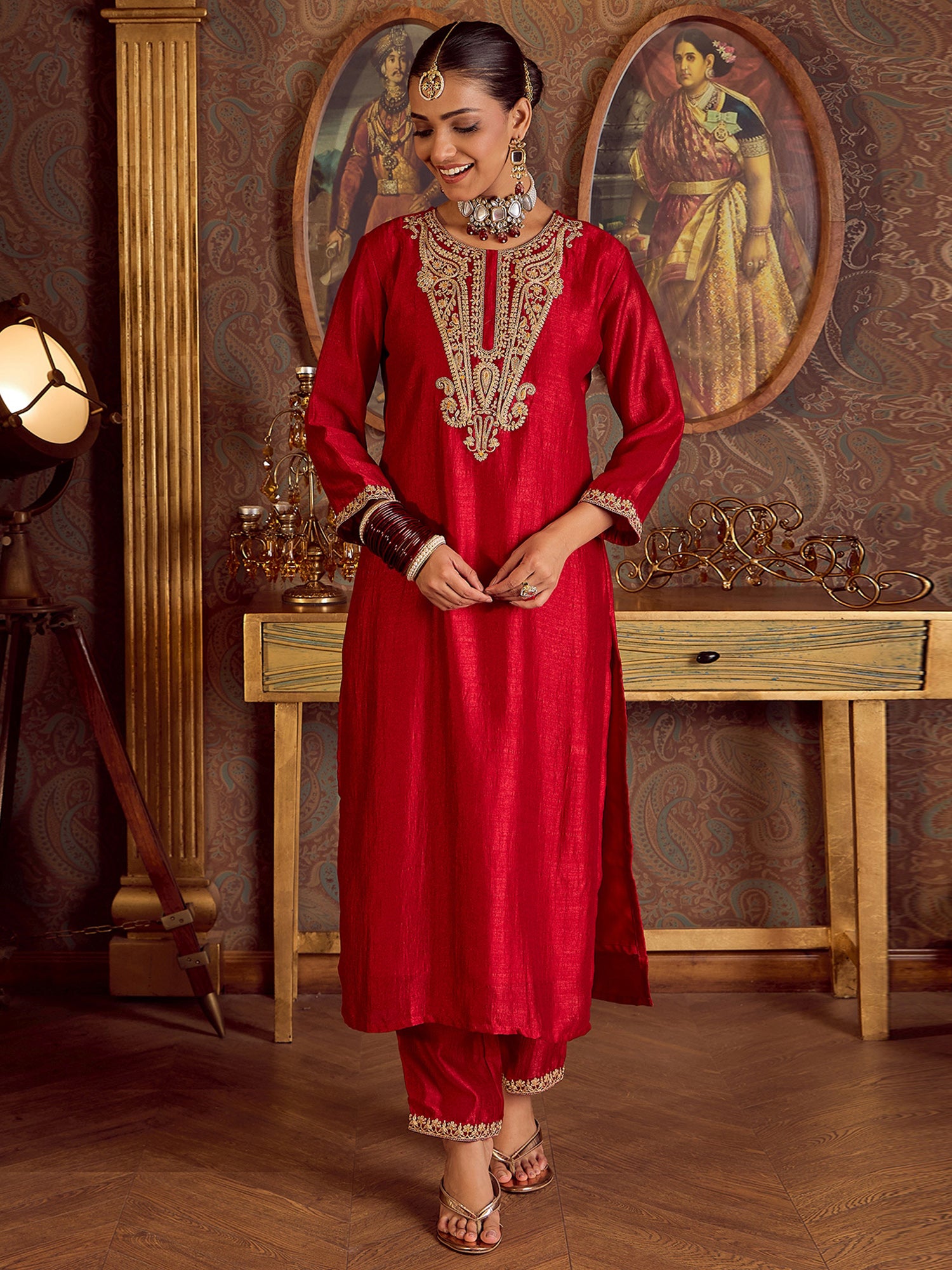 Red Kurta Sets  For women,indo era, indoera, kurta set for women, women kurta set, women suit, summer wear for women, festive suit for women, mother's day outfit, dress for mother, mother's day special, kurta set for women, kurta for women, kurta trouser and dupatta