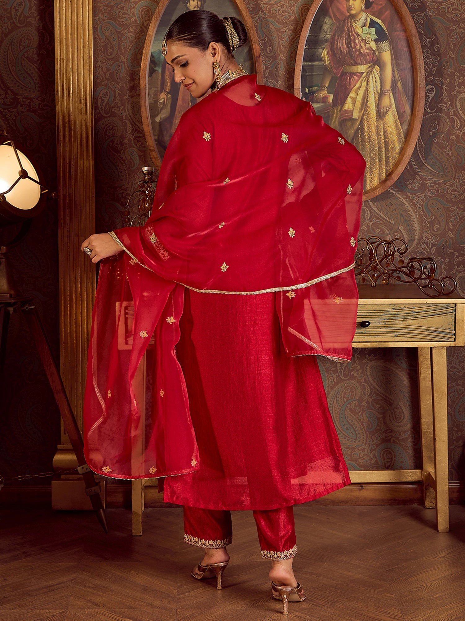 Red Kurta Sets  For women,indo era, indoera, kurta set for women, women kurta set, women suit, summer wear for women, festive suit for women, mother's day outfit, dress for mother, mother's day special, kurta set for women, kurta for women, kurta trouser and dupatta
