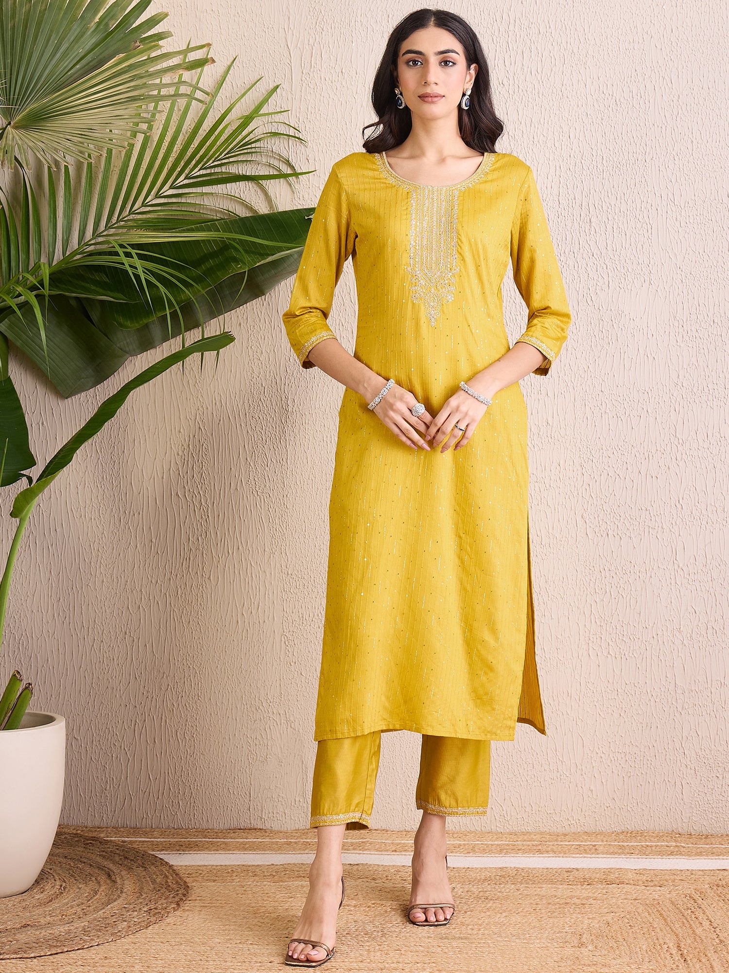 Yellow Kurta Sets  For women,indo era, indoera, kurta set for women, women kurta set, women suit, summer wear for women, festive suit for women, mother's day outfit, dress for mother, mother's day special, kurta set for women, kurta for women, kurta trouser and dupatta