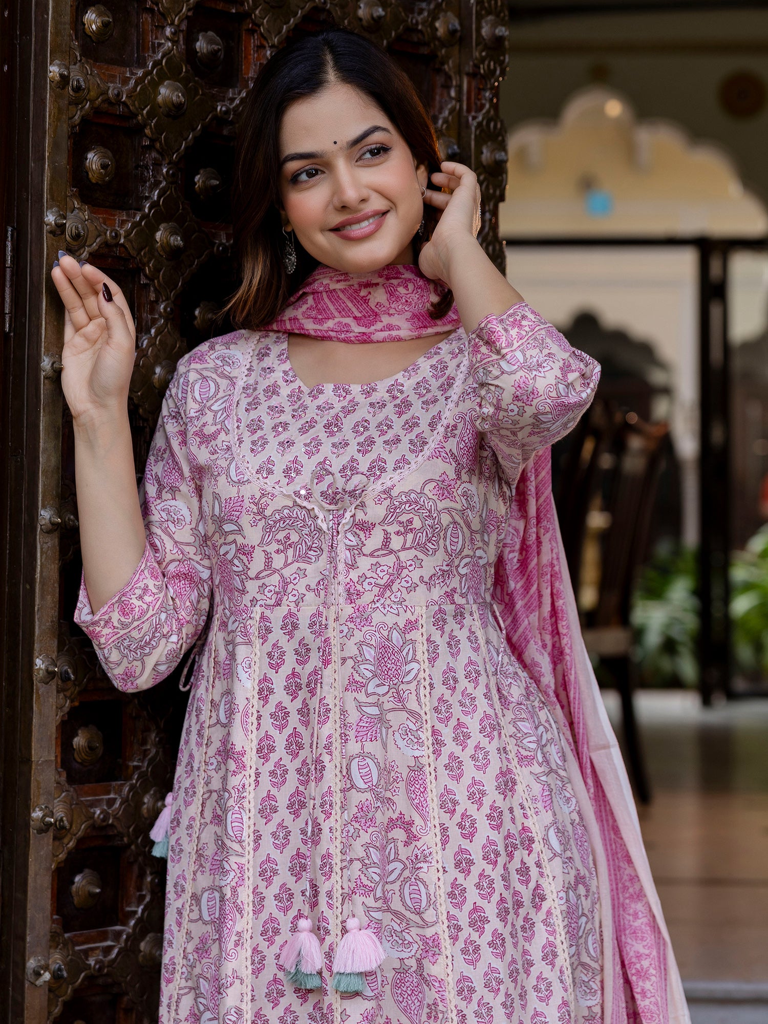 Pink Kurta Sets  For women,indo era, indoera, kurta set for women, women kurta set, women suit, summer wear for women, cotton suit set, women cotton kurta, cotton kurta with dupatta