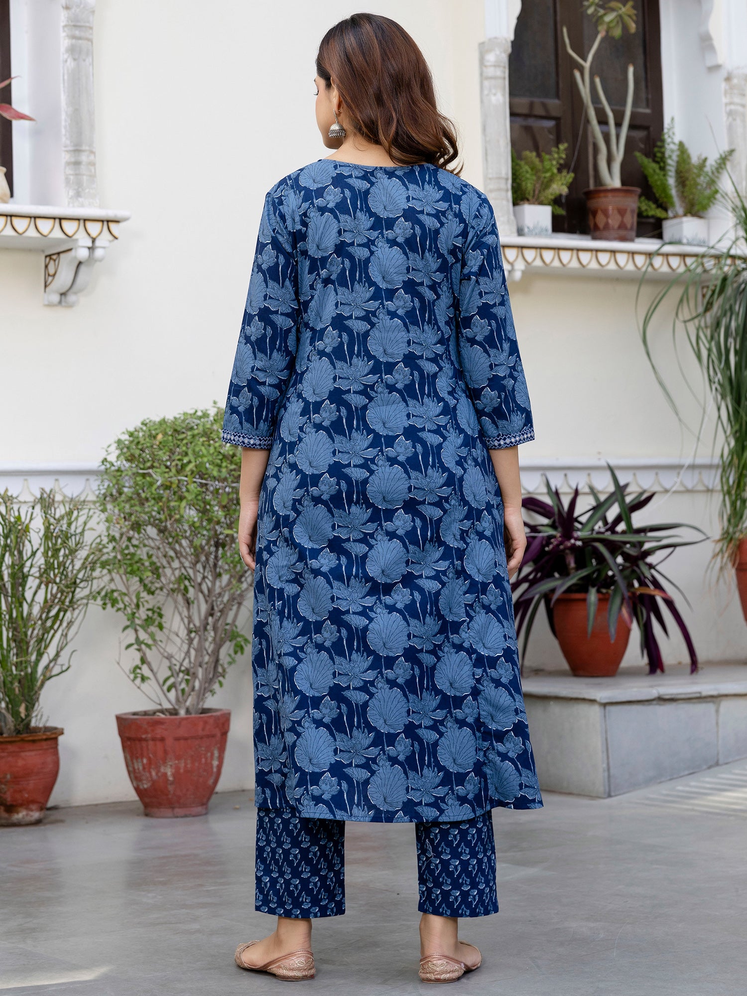 indo era, suit, kurta set for women, indo era kurta, kurta sets for ladies, summer dresses for women, 3 piece suit, cotton kurta set for women, new arrivals, women kurti plazo set, women in suit, kurta suit, floral kurta, short suit, spring summer, Blue suit