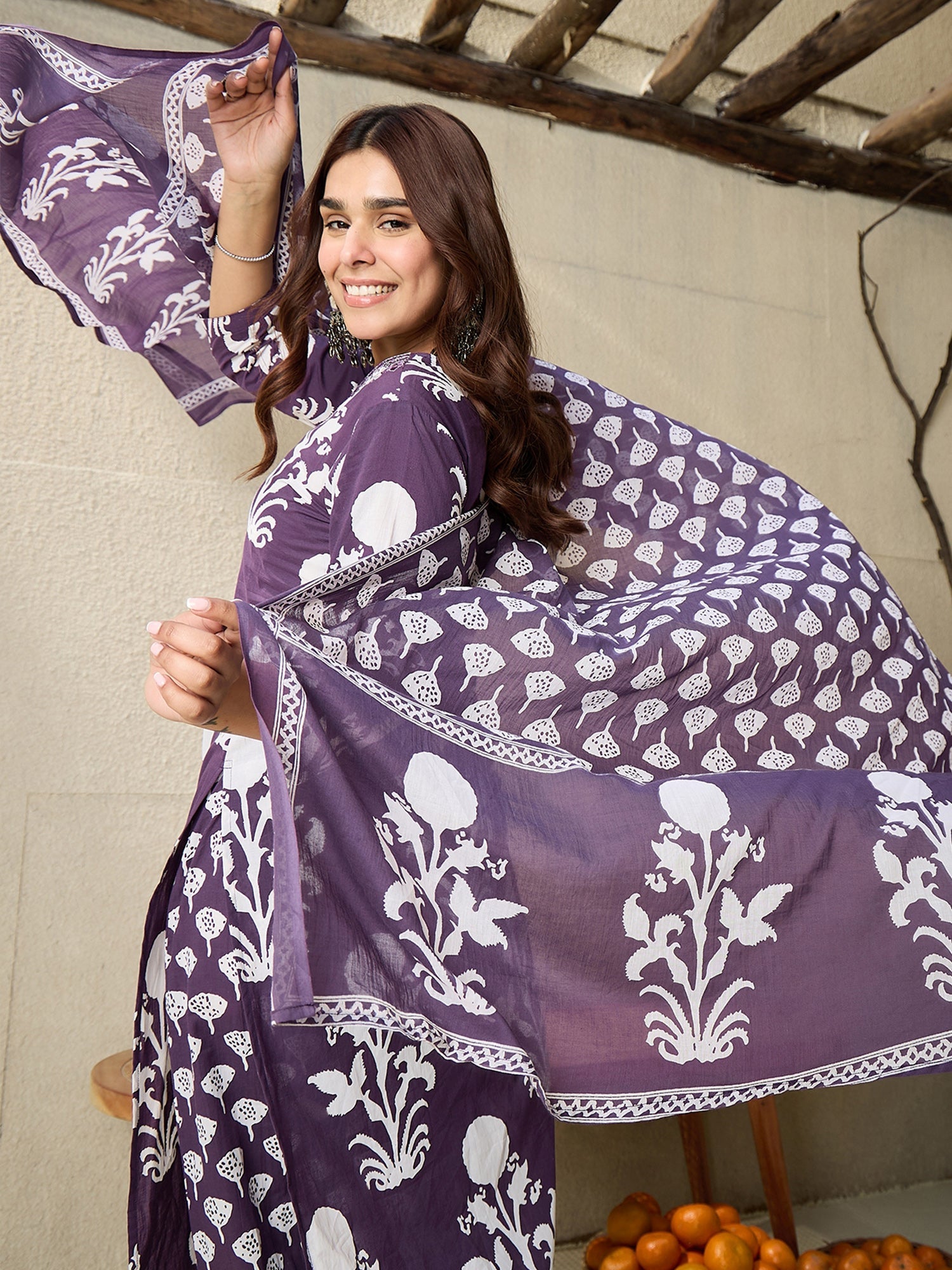 indo era, suit, kurta set for women, indo era kurta, kurta sets for ladies, summer dresses for women, 3 piece suit, cotton kurta set for women, new arrivals, women kurti plazo set, women in suit, kurta suit, floral kurta, short suit, spring summer, Purple suit