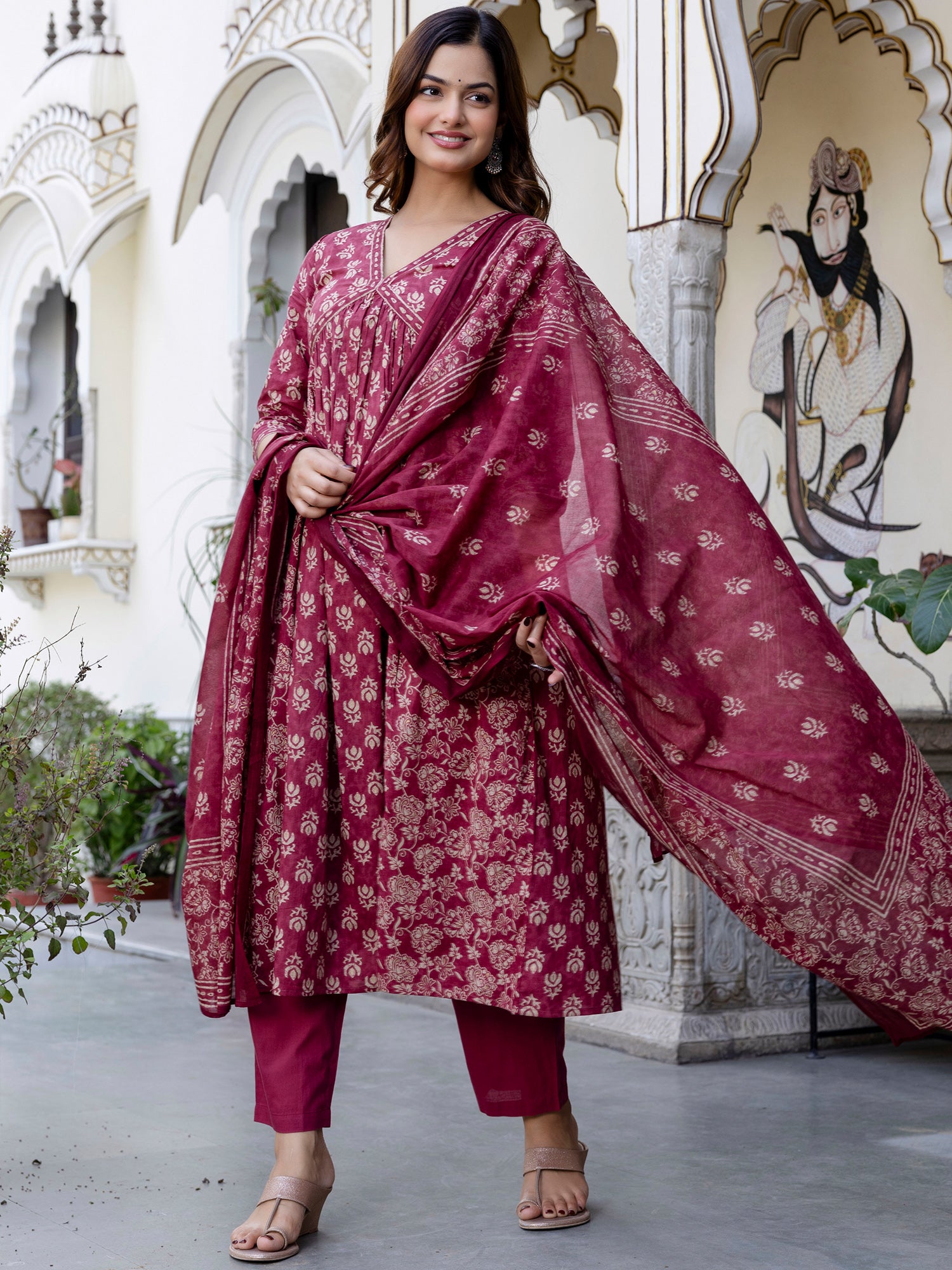 Pink Kurta Sets  For women,indo era, indoera, kurta set for women, women kurta set, women suit, summer wear for women, cotton suit set, women cotton kurta, cotton kurta with dupatta