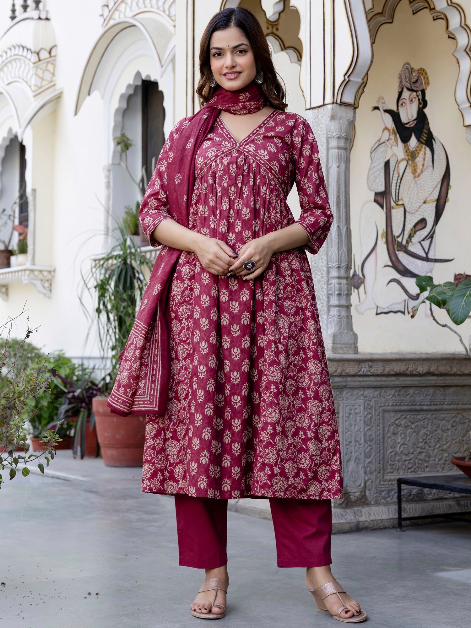 Pink Kurta Sets  For women,indo era, indoera, kurta set for women, women kurta set, women suit, summer wear for women, cotton suit set, women cotton kurta, cotton kurta with dupatta