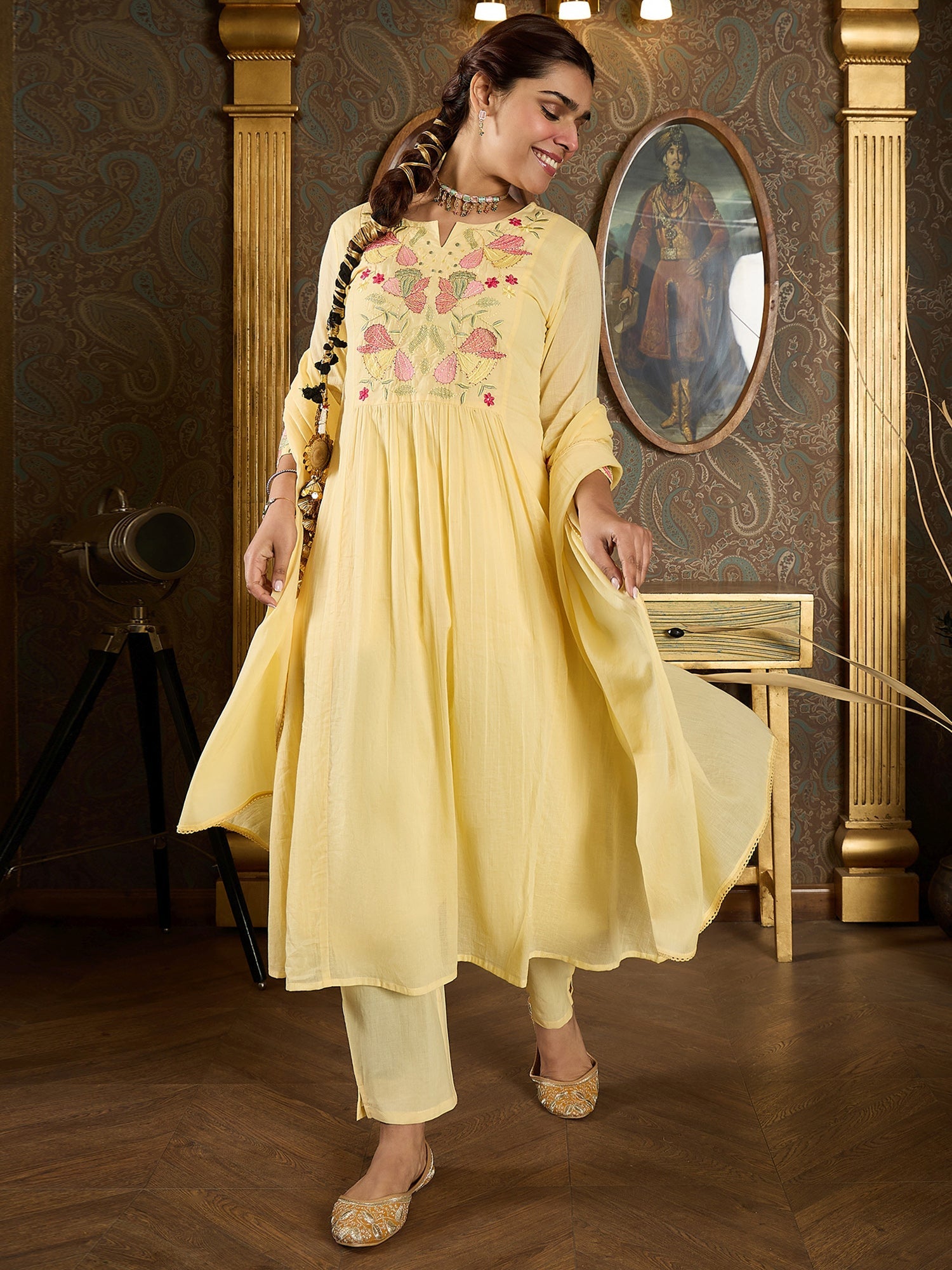 indo era, indo era kurta set, indo era suit, Kurta Set, Kurta set for women, cotton kurta set, indo era kurta set for women, Anarkali Kurta Set, Palazzo Kurta Set, Sleeveless Kurta, Embroidered Kurta, New Arrivals, Work wear, Dress, Best seller, Heeramandi dress, Summer sale, Summer suit, Wedding collection, Special offer, plus size, Spring summer, party wear, Summer Special, Printed Kurta, wedding wear, outfit ideas, Straight Kurta, Cotton Outfit, A line dress, dress for women,Yellow kurta set