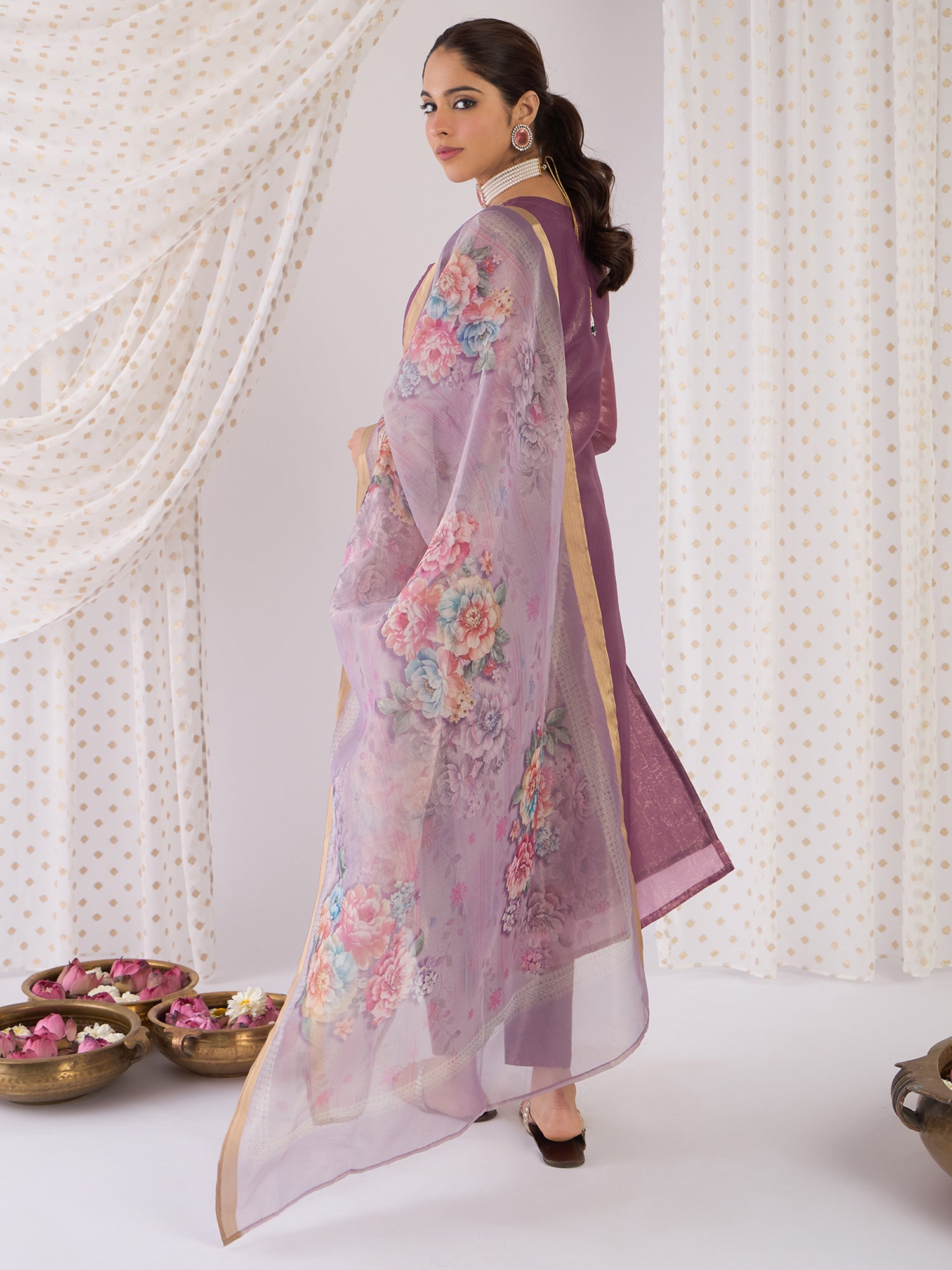 indo era, suit, kurta set for women, indo era kurta, kurta sets for ladies, summer dresses for women, 3 piece suit, cotton kurta set for women, new arrivals, women kurti plazo set, women in suit, kurta suit, floral kurta, short suit, spring summer, Purple suit