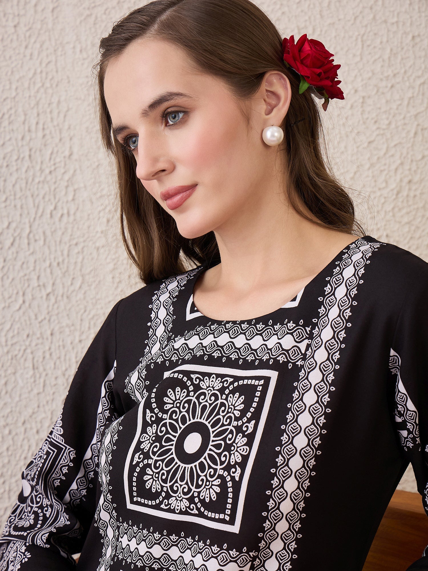 indo era, suit, kurta set for women, indo era kurta, kurta sets for ladies, summer dresses for women, 3 piece suit, cotton kurta set for women, new arrivals, women kurti plazo set, women in suit, kurta suit, floral kurta, short suit, spring summer, Black suit