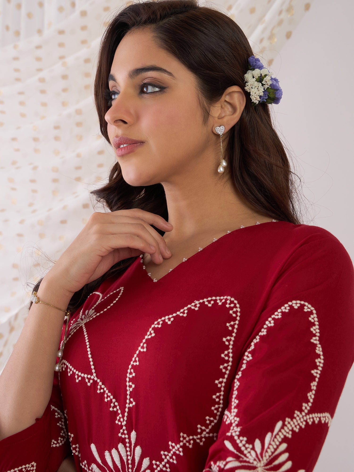 indo era, suit, kurta set for women, indo era kurta, kurta sets for ladies, summer dresses for women, 3 piece suit, cotton kurta set for women, new arrivals, women kurti plazo set, women in suit, kurta suit, floral kurta, short suit, spring summer, Maroon suit