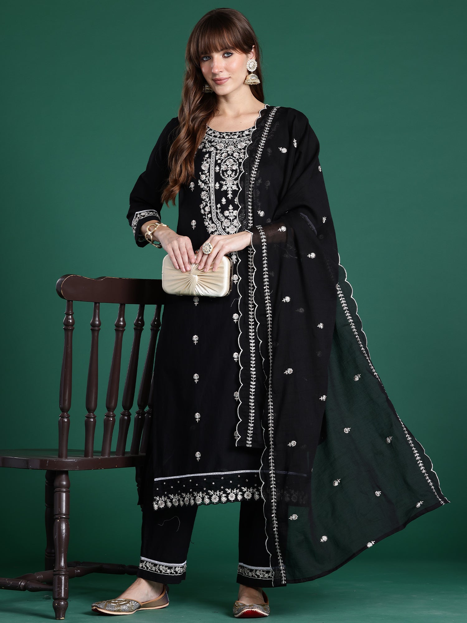 indo era, suit, kurta set for women, indo era kurta, kurta sets for ladies, summer dresses for women, 3 piece suit, cotton kurta set for women, new arrivals, women kurti plazo set, women in suit, kurta suit, floral kurta, short suit, spring summer, Black suit