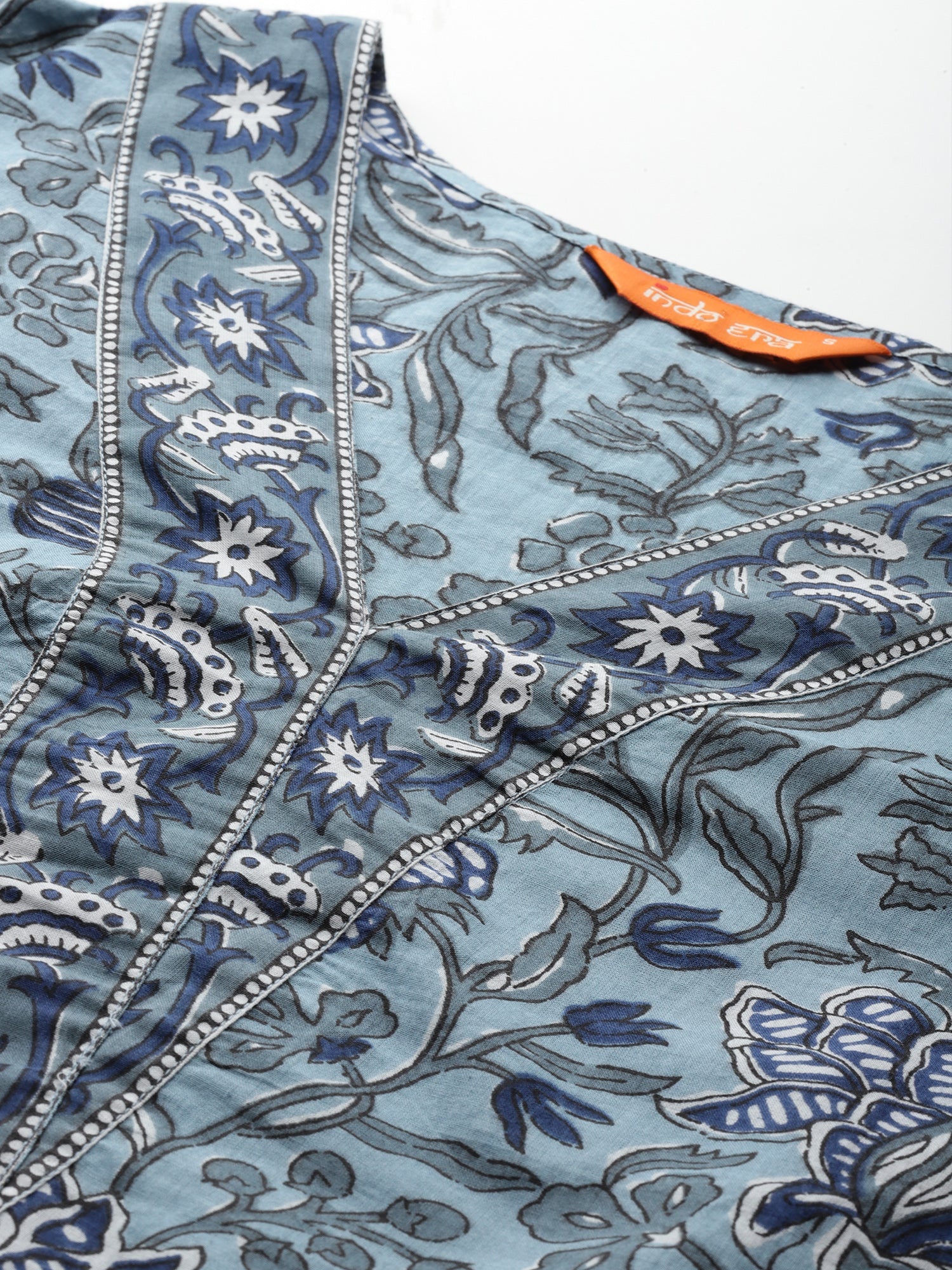 indo era, suit, kurta set for women, indo era kurta, kurta sets for ladies, summer dresses for women, 3 piece suit, cotton kurta set for women, new arrivals, women kurti plazo set, women in suit, kurta suit, floral kurta, short suit, spring summer, Blue suit