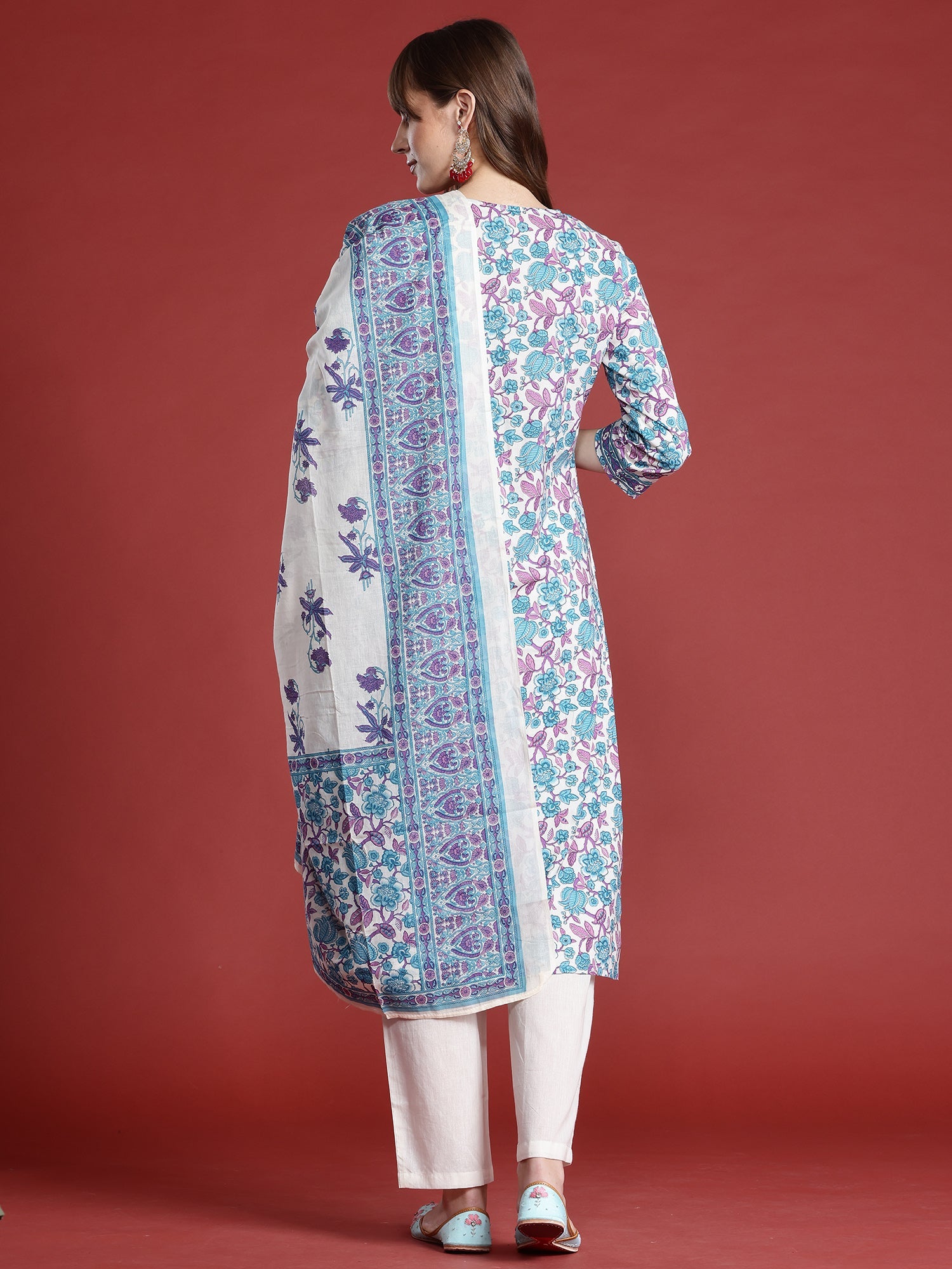 indo era, suit, kurta set for women, indo era kurta, kurta sets for ladies, summer dresses for women, 3 piece suit, cotton kurta set for women, new arrivals, women kurti plazo set, women in suit, kurta suit, floral kurta, short suit, spring summer, Off White suit