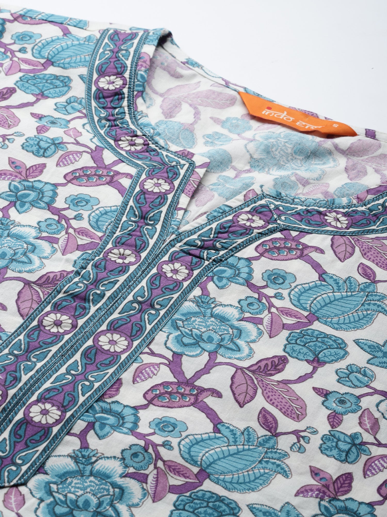 indo era, suit, kurta set for women, indo era kurta, kurta sets for ladies, summer dresses for women, 3 piece suit, cotton kurta set for women, new arrivals, women kurti plazo set, women in suit, kurta suit, floral kurta, short suit, spring summer, Off White suit