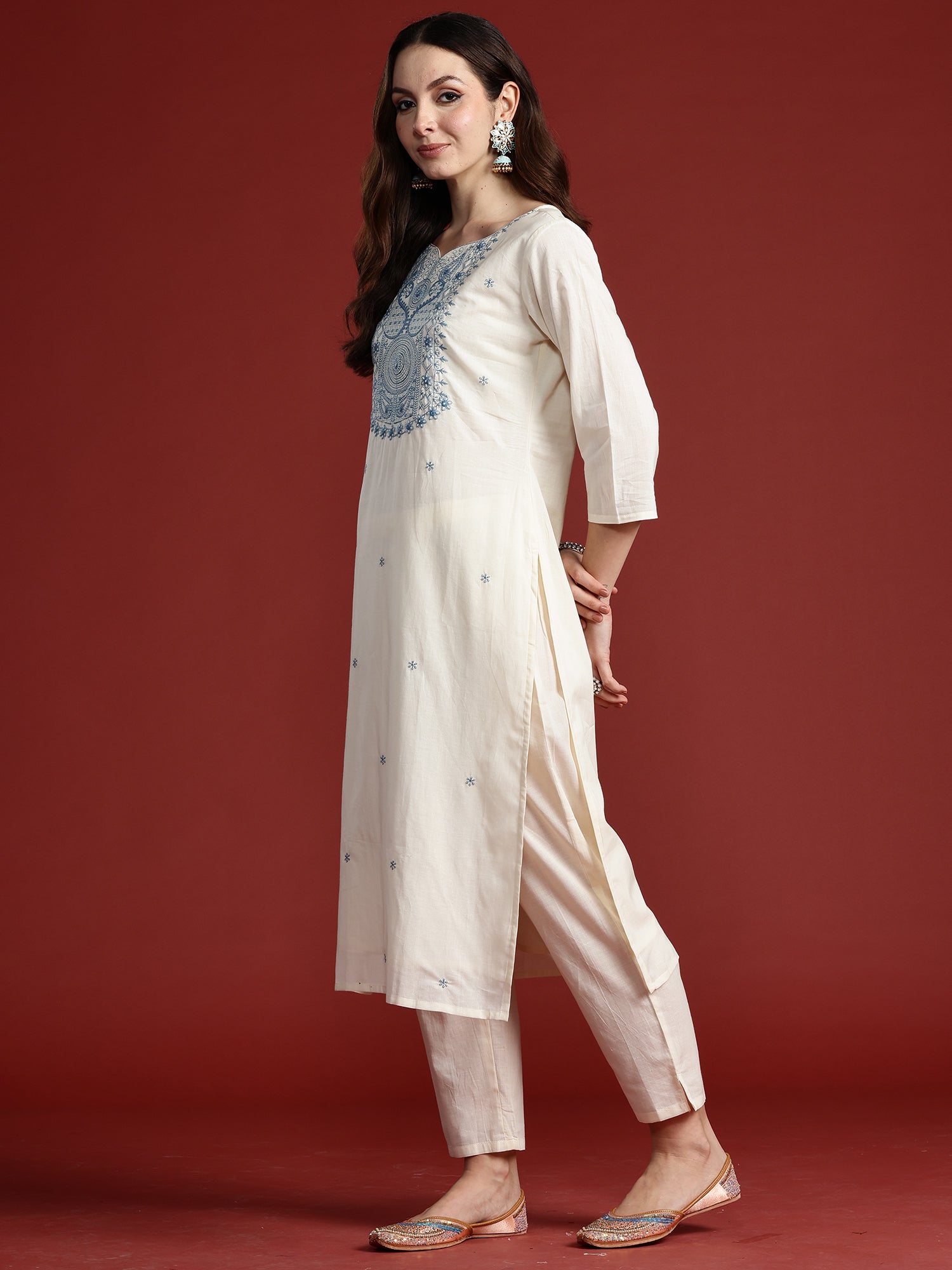 Off White Kurta Sets  For women,indo era, indoera, kurta set for women, women kurta set, women suit, summer wear for women, cotton suit set, women cotton kurta, cotton kurta with dupatta
