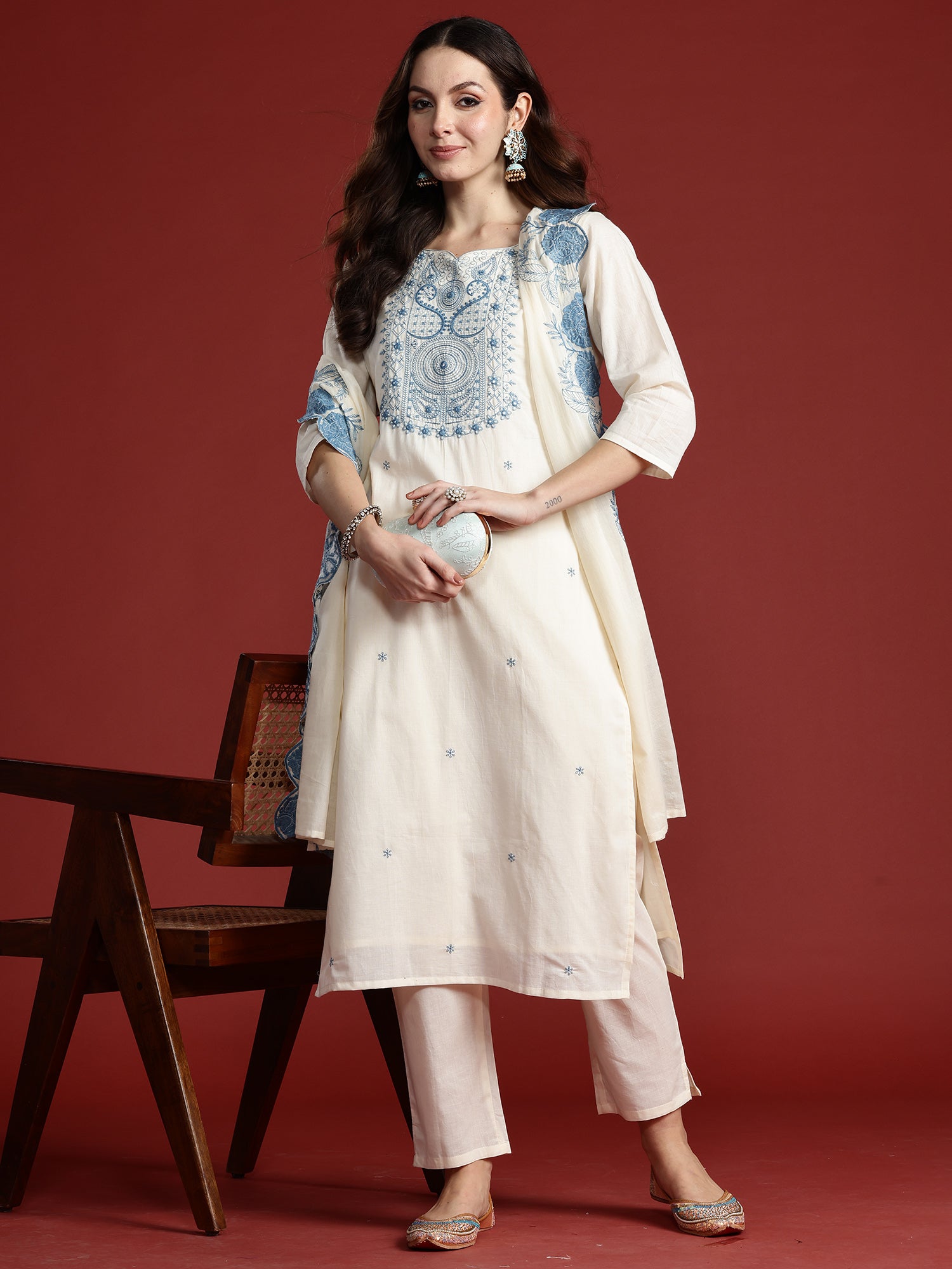 Off White Kurta Sets  For women,indo era, indoera, kurta set for women, women kurta set, women suit, summer wear for women, cotton suit set, women cotton kurta, cotton kurta with dupatta