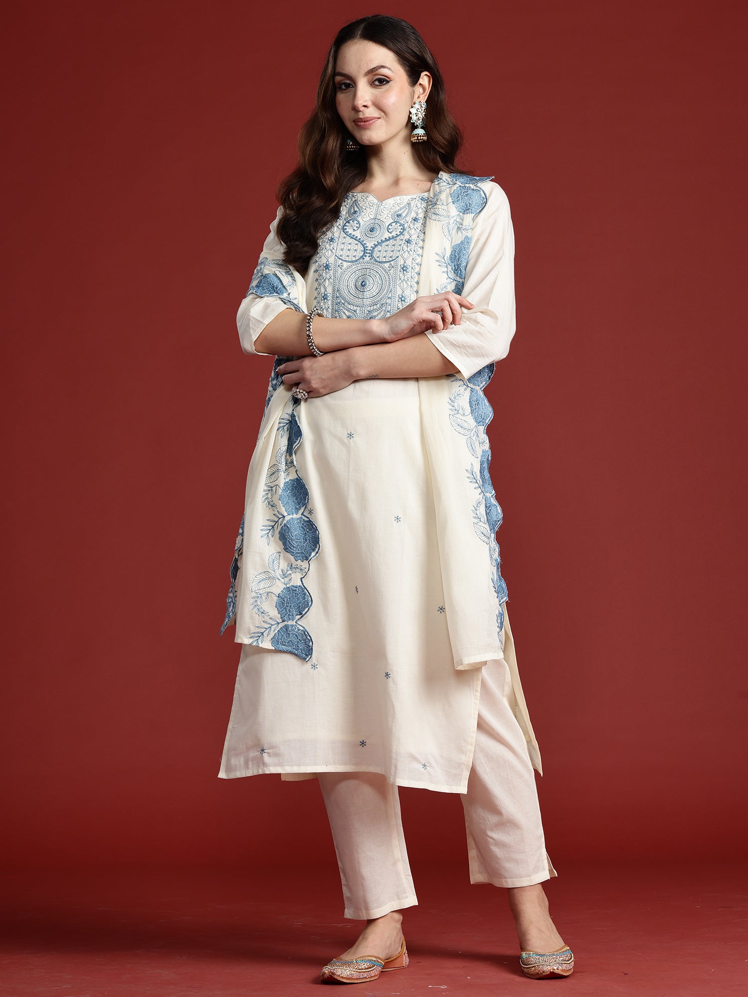 Off White Kurta Sets  For women,indo era, indoera, kurta set for women, women kurta set, women suit, summer wear for women, cotton suit set, women cotton kurta, cotton kurta with dupatta