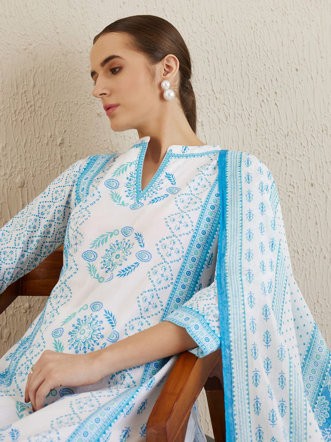 Off White Kurta Sets  For women,indo era, indoera, kurta set for women, women kurta set, women suit, summer wear for women, cotton suit set, women cotton kurta, cotton kurta with dupatta