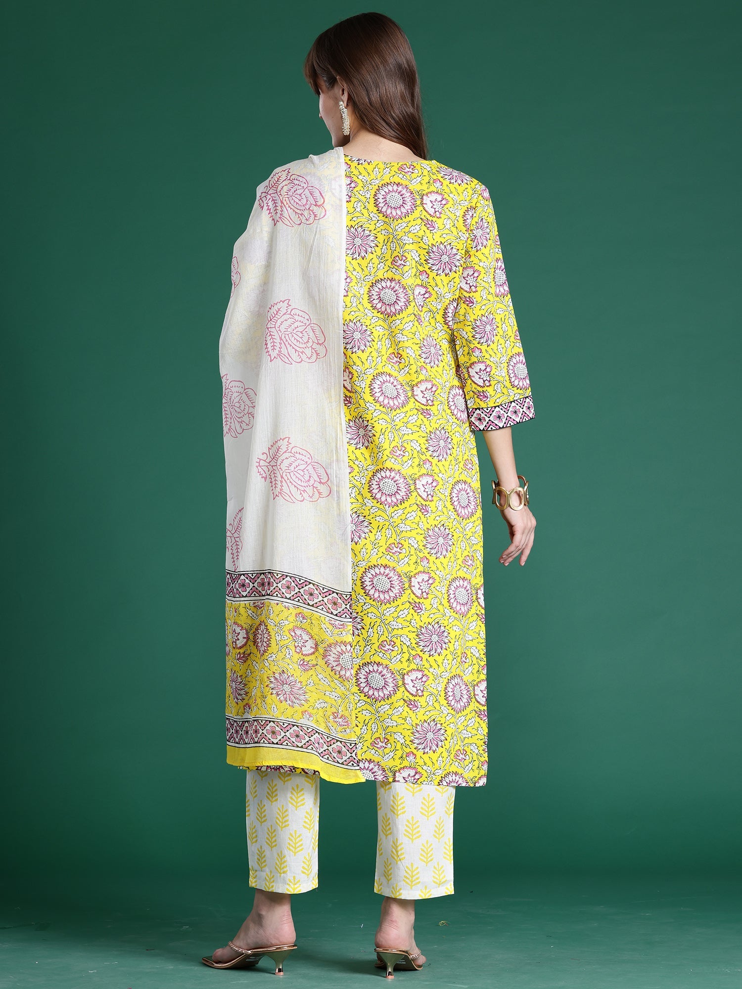 indo era, suit, kurta set for women, indo era kurta, kurta sets for ladies, summer dresses for women, 3 piece suit, cotton kurta set for women, new arrivals, women kurti plazo set, women in suit, kurta suit, floral kurta, short suit, spring summer, Yellow suit