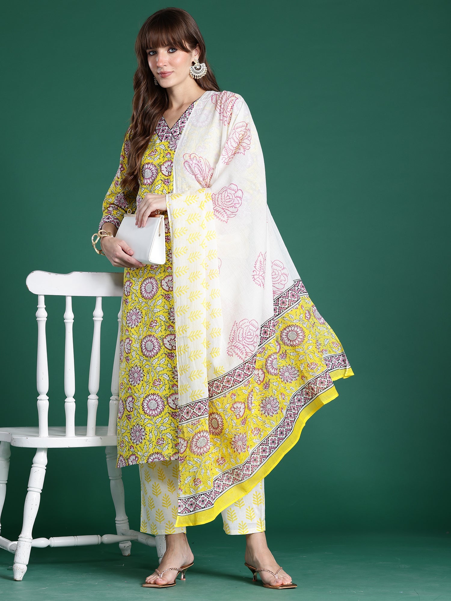 indo era, suit, kurta set for women, indo era kurta, kurta sets for ladies, summer dresses for women, 3 piece suit, cotton kurta set for women, new arrivals, women kurti plazo set, women in suit, kurta suit, floral kurta, short suit, spring summer, Yellow suit