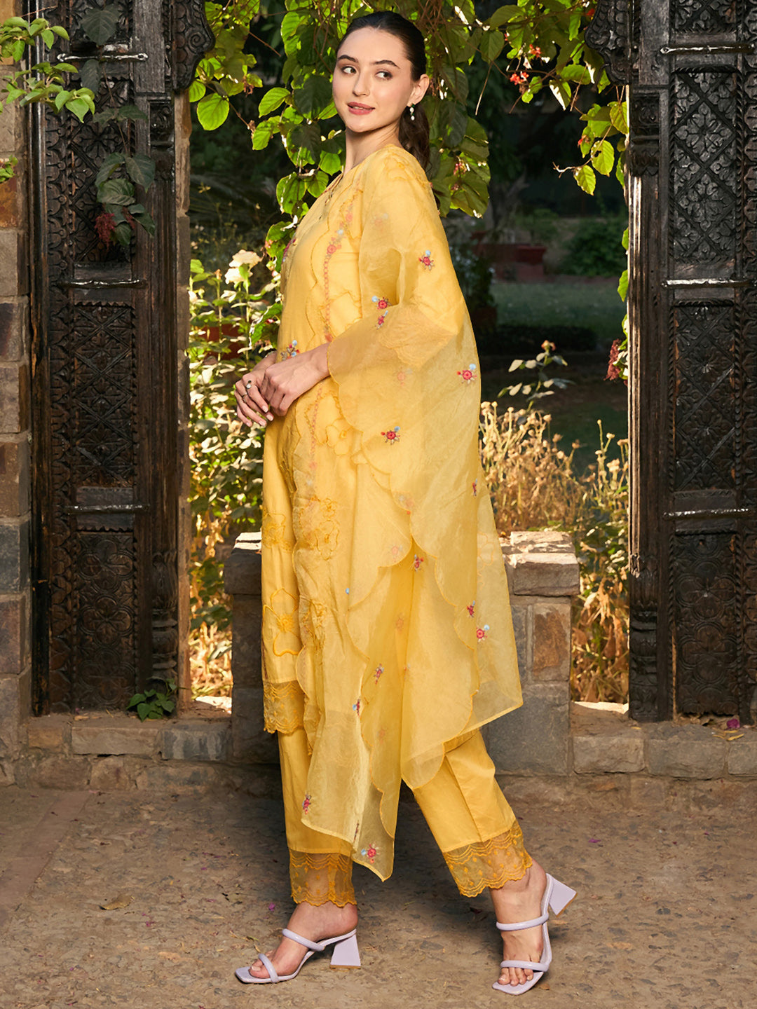 Yellow Kurta Sets  For women,indo era, indoera, kurta set for women, women kurta set, women suit, summer wear for women, cotton suit set, women cotton kurta, cotton kurta with dupatta