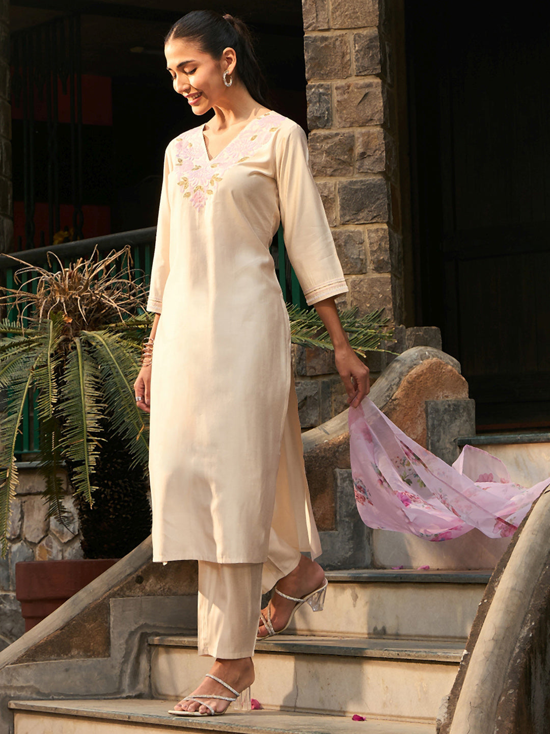 Off White Kurta Sets  For women,indo era, indoera, kurta set for women, women kurta set, women suit, summer wear for women, festive suit for women, mother's day outfit, dress for mother, mother's day special, kurta set for women, kurta for women, kurta trouser and dupatta