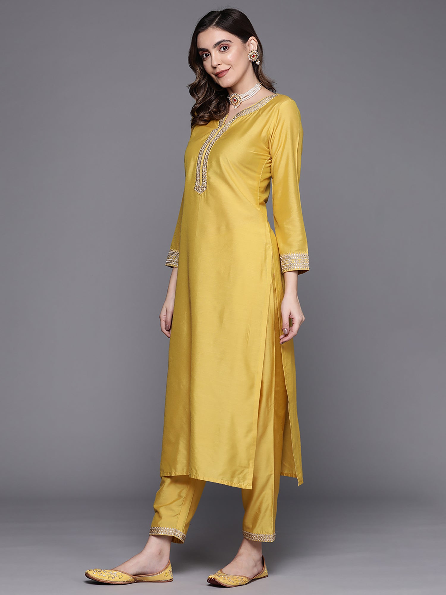 Yellow Kurta Sets  For women,indo era, indoera, kurta set for women, women kurta set, women suit, summer wear for women, festive suit for women, mother's day outfit, dress for mother, mother's day special, kurta set for women, kurta for women, kurta trouser and dupatta