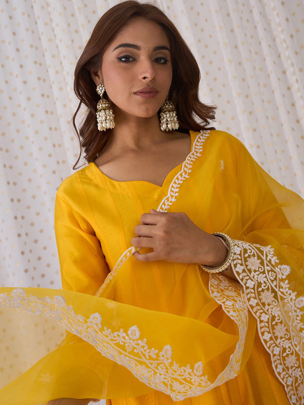 Yellow Kurta Sets  For women,indo era, indoera, kurta set for women, women kurta set, women suit, summer wear for women, festive suit for women, mother's day outfit, dress for mother, mother's day special, kurta set for women, kurta for women, kurta trouser and dupatta