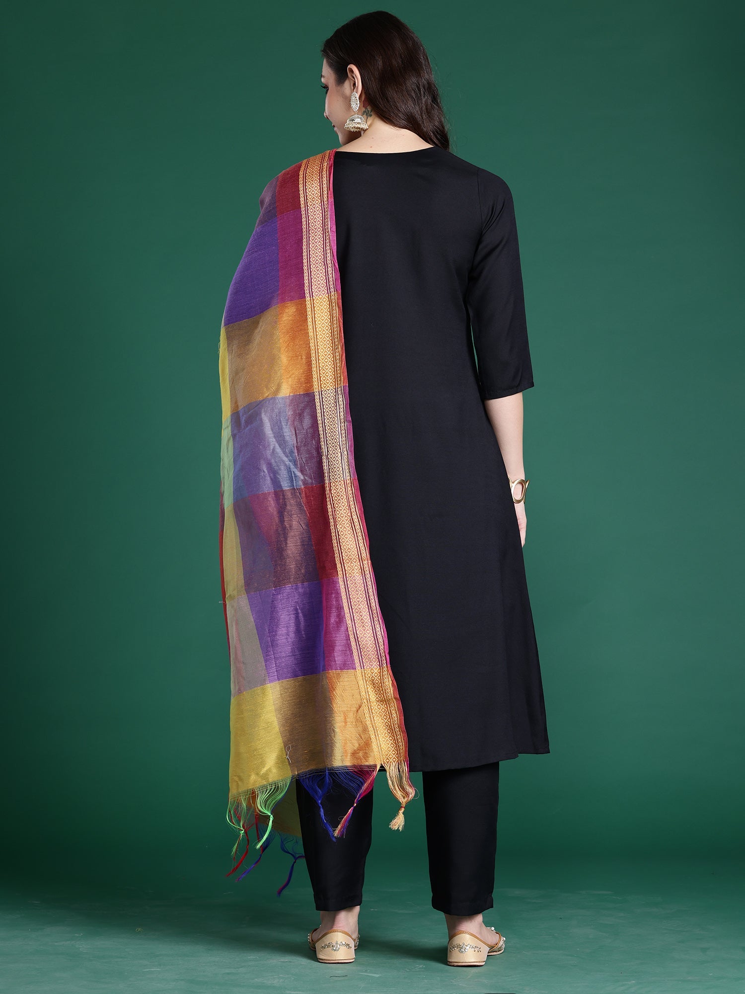 indo era, suit, kurta set for women, indo era kurta, kurta sets for ladies, summer dresses for women, 3 piece suit, cotton kurta set for women, new arrivals, women kurti plazo set, women in suit, kurta suit, floral kurta, short suit, spring summer, Black suit