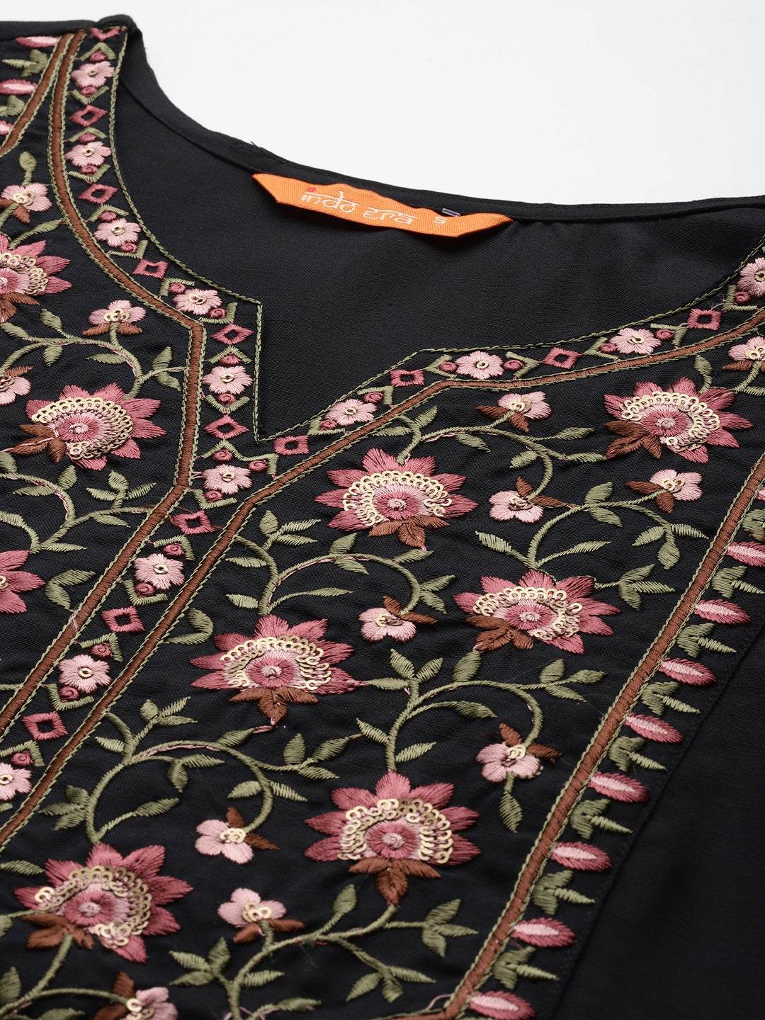 Black Kurta Sets  For women,indo era, indoera, kurta set for women, women kurta set, women suit, summer wear for women, festive suit for women, mother's day outfit, dress for mother, mother's day special, kurta set for women, kurta for women, kurta trouser and dupatta