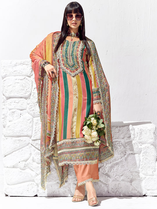 Indo Era Multi Printed Straight Kurta Trousers set