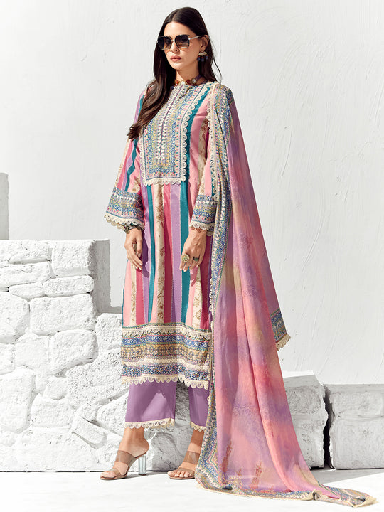 Indo Era Multi Printed Straight Kurta Trousers set