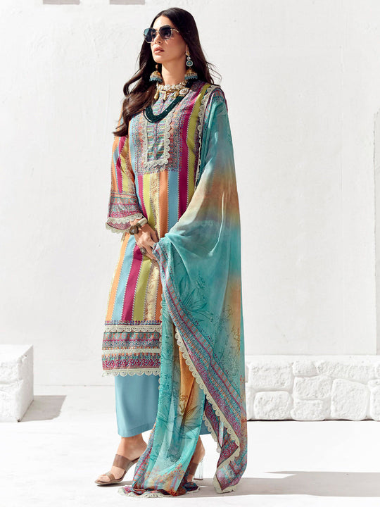 Indo Era Multi Printed Straight Kurta Trousers set