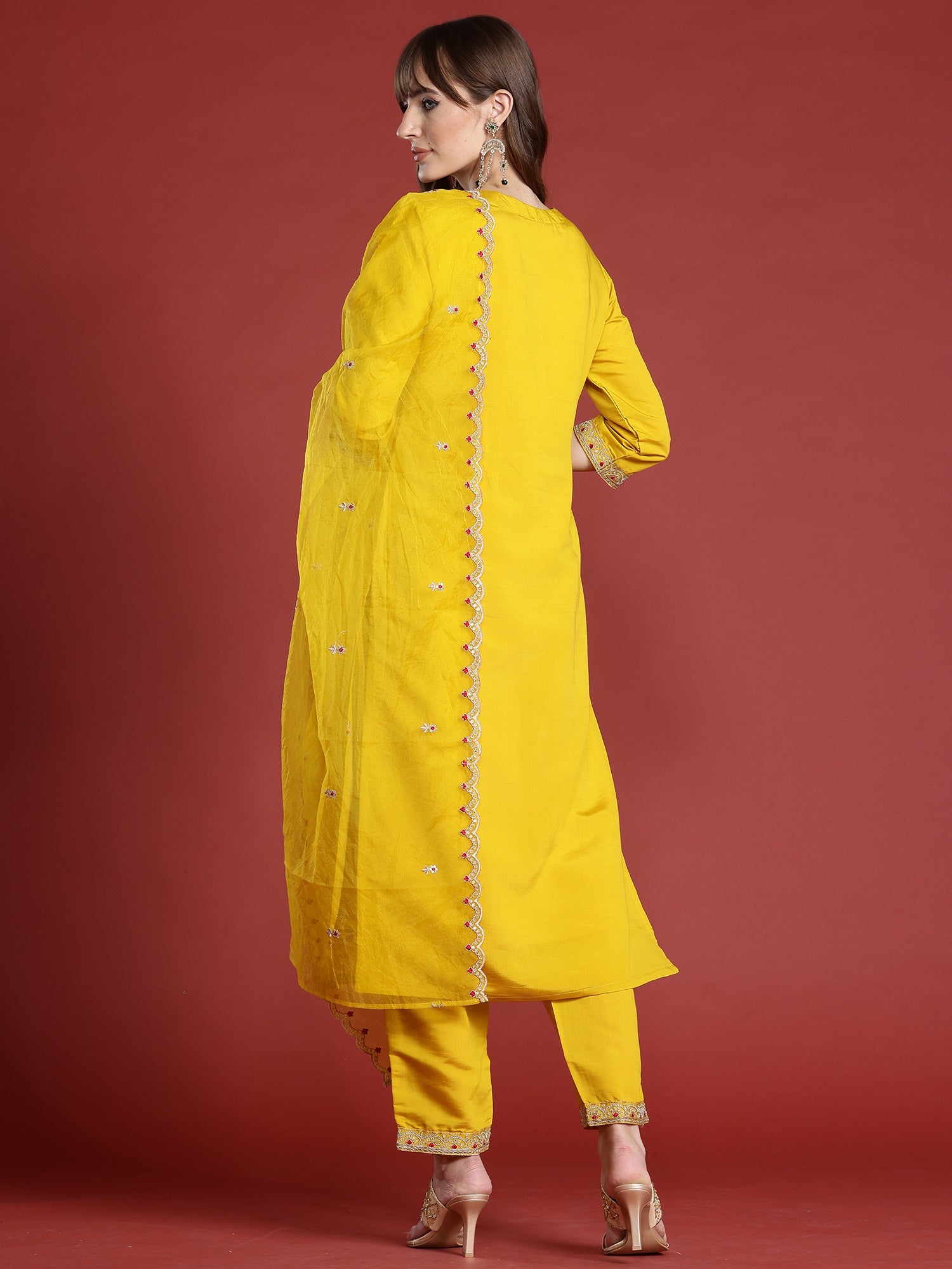 indo era, suit, kurta set for women, indo era kurta, kurta sets for ladies, summer dresses for women, 3 piece suit, cotton kurta set for women, new arrivals, women kurti plazo set, women in suit, kurta suit, floral kurta, short suit, spring summer, Mustard suit