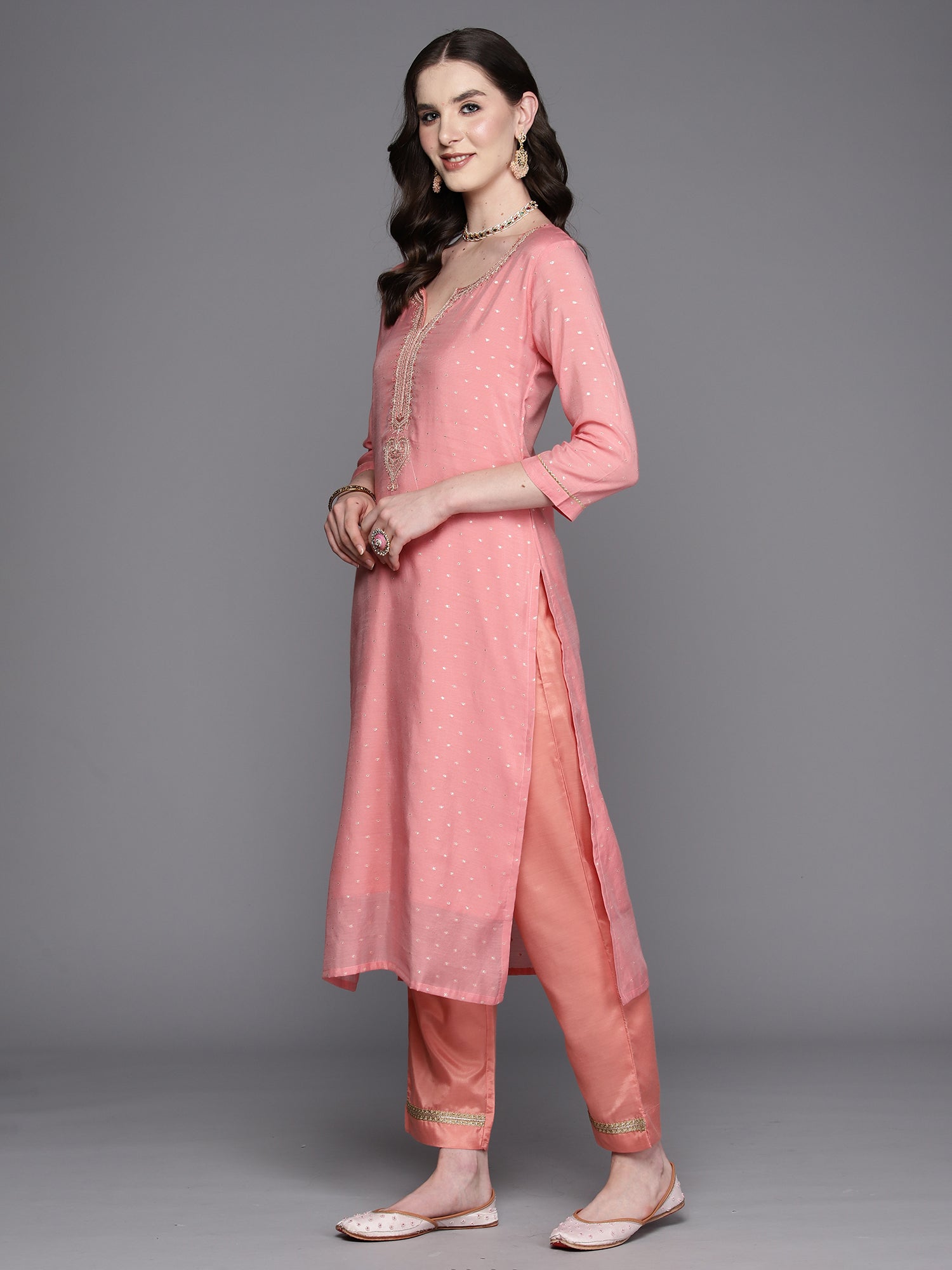 indo era, suit, kurta set for women, indo era kurta, kurta sets for ladies, summer dresses for women, 3 piece suit, cotton kurta set for women, new arrivals, women kurti plazo set, women in suit, kurta suit, floral kurta, short suit, spring summer, Pink suit