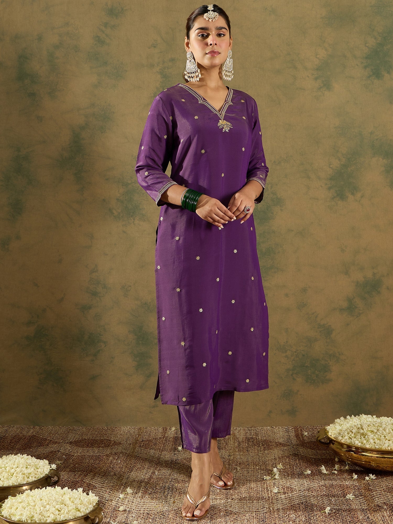 indo era, suit, kurta set for women, indo era kurta, kurta sets for ladies, summer dresses for women, 3 piece suit, cotton kurta set for women, new arrivals, women kurti plazo set, women in suit, kurta suit, floral kurta, short suit, spring summer, Purple suit