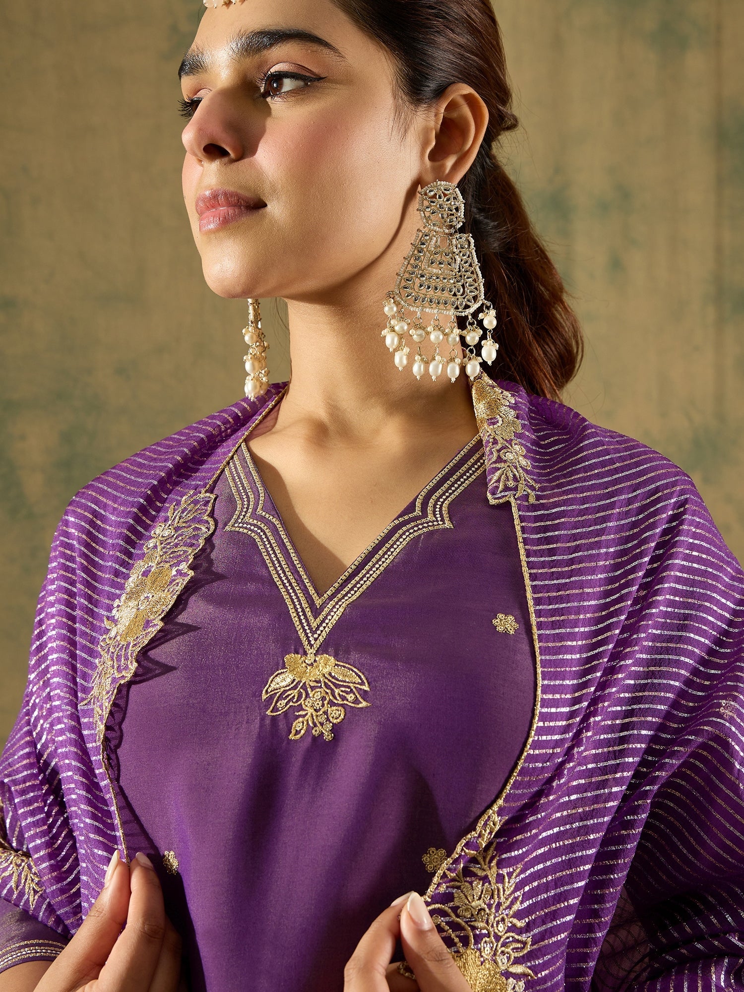 indo era, suit, kurta set for women, indo era kurta, kurta sets for ladies, summer dresses for women, 3 piece suit, cotton kurta set for women, new arrivals, women kurti plazo set, women in suit, kurta suit, floral kurta, short suit, spring summer, Purple suit