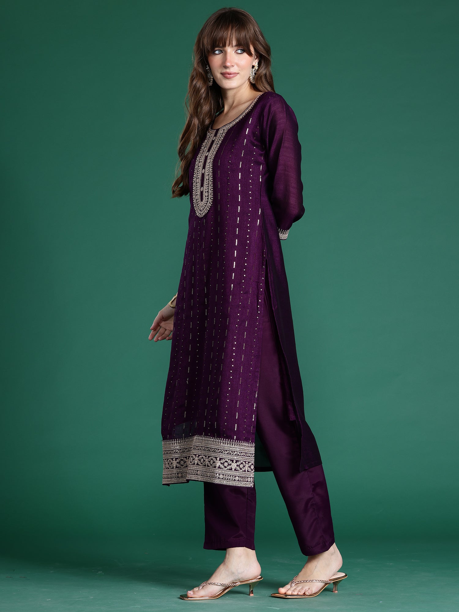 indo era, suit, kurta set for women, indo era kurta, kurta sets for ladies, summer dresses for women, 3 piece suit, cotton kurta set for women, new arrivals, women kurti plazo set, women in suit, kurta suit, floral kurta, short suit, spring summer, Purple suit