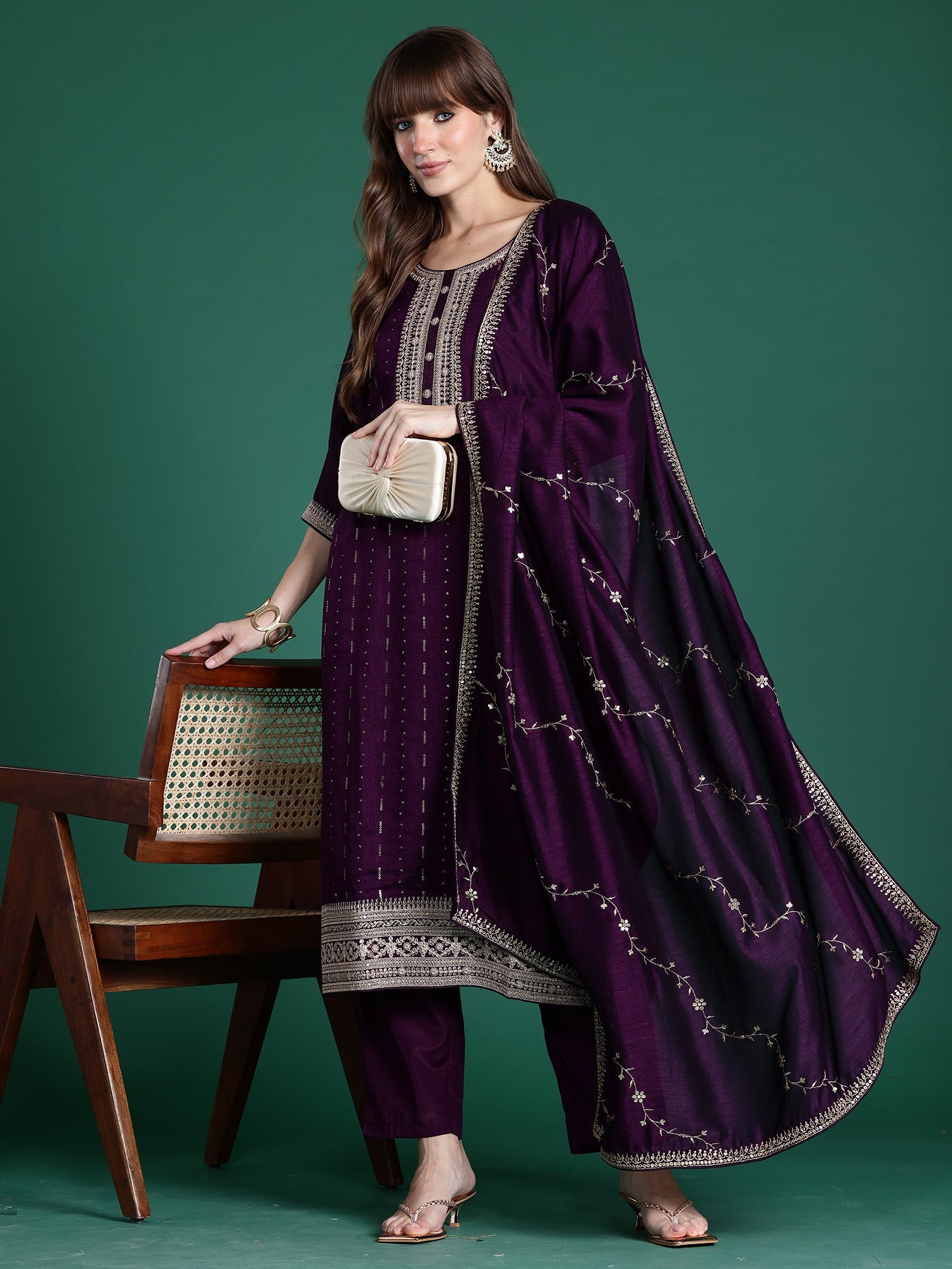 indo era, suit, kurta set for women, indo era kurta, kurta sets for ladies, summer dresses for women, 3 piece suit, cotton kurta set for women, new arrivals, women kurti plazo set, women in suit, kurta suit, floral kurta, short suit, spring summer, Purple suit