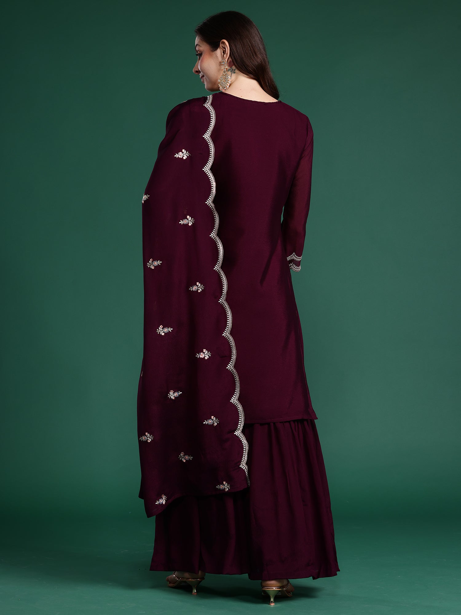 indo era, suit, kurta set for women, indo era kurta, kurta sets for ladies, summer dresses for women, 3 piece suit, cotton kurta set for women, new arrivals, women kurti plazo set, women in suit, kurta suit, floral kurta, short suit, spring summer, Burgundy suit