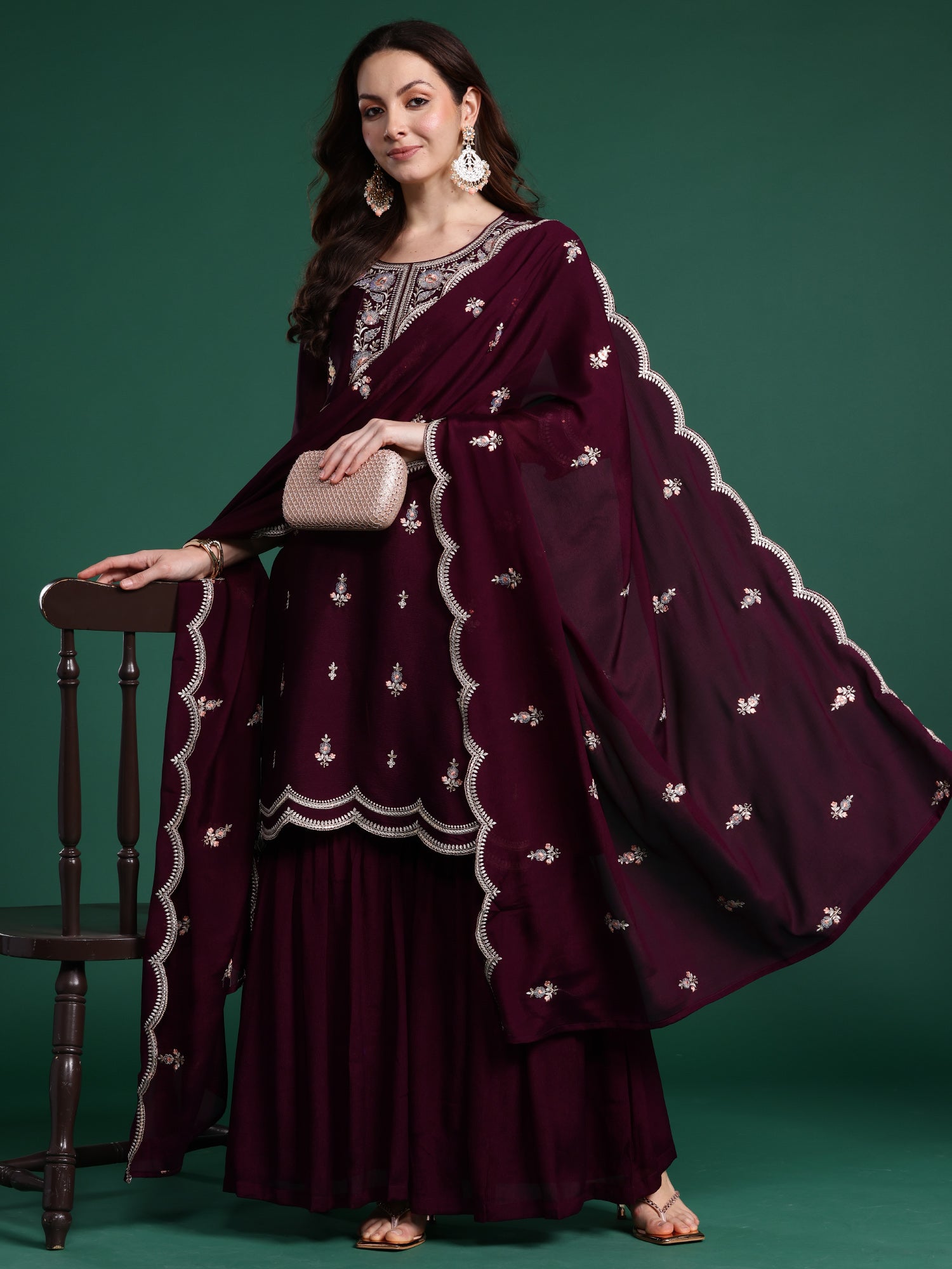 indo era, suit, kurta set for women, indo era kurta, kurta sets for ladies, summer dresses for women, 3 piece suit, cotton kurta set for women, new arrivals, women kurti plazo set, women in suit, kurta suit, floral kurta, short suit, spring summer, Burgundy suit