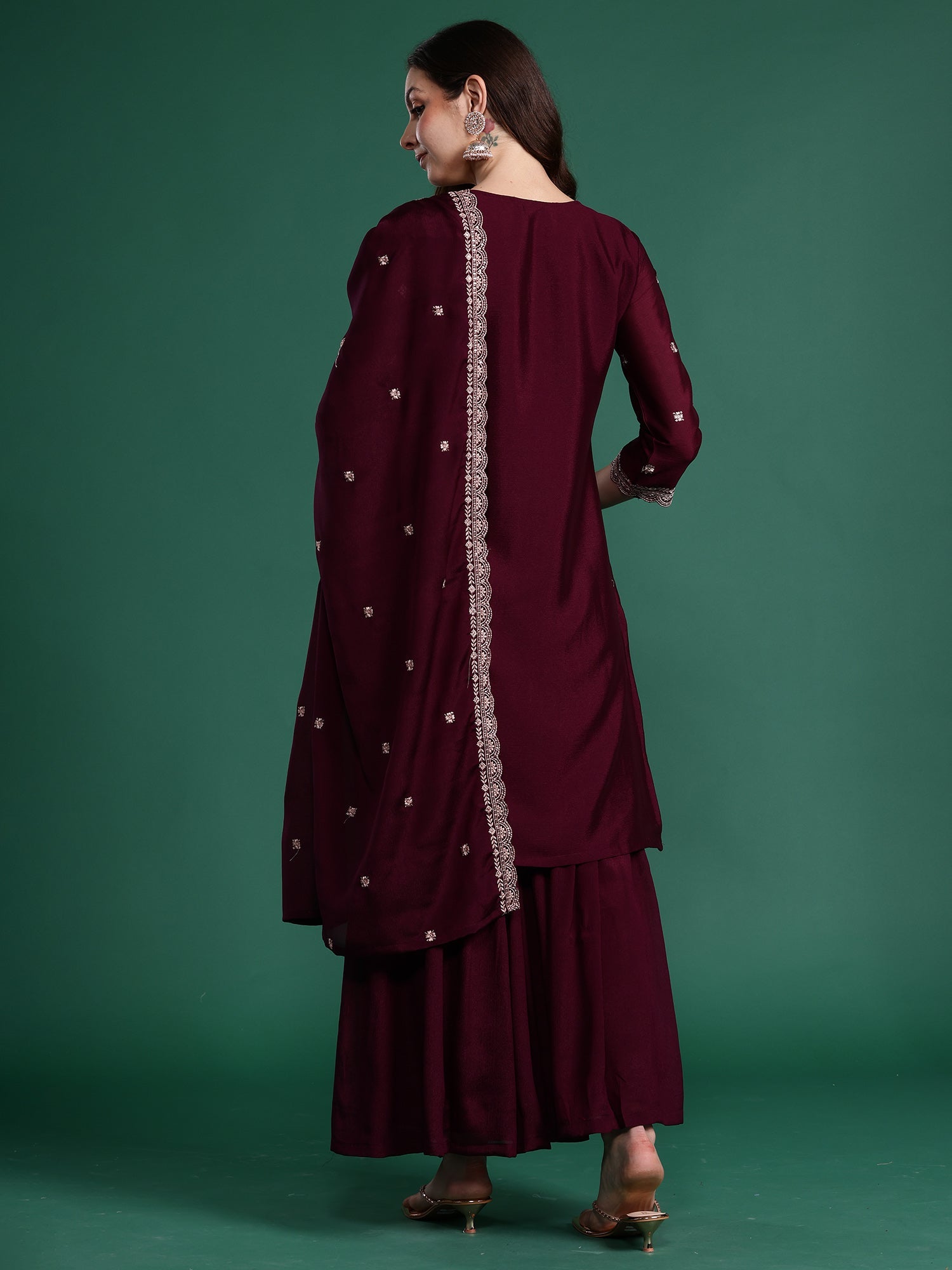 indo era, suit, kurta set for women, indo era kurta, kurta sets for ladies, summer dresses for women, 3 piece suit, cotton kurta set for women, new arrivals, women kurti plazo set, women in suit, kurta suit, floral kurta, short suit, spring summer, Burgundy suit