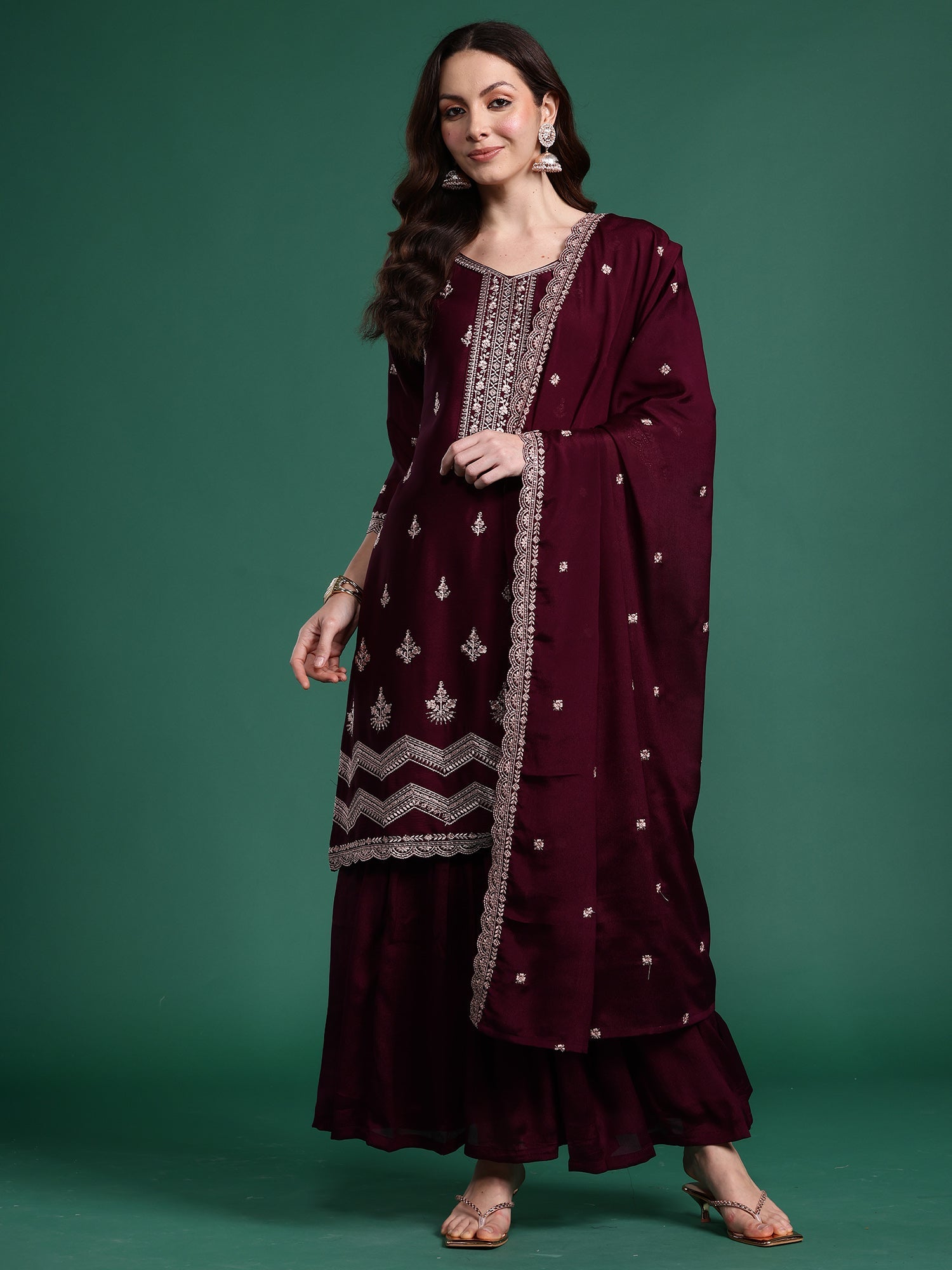 indo era, suit, kurta set for women, indo era kurta, kurta sets for ladies, summer dresses for women, 3 piece suit, cotton kurta set for women, new arrivals, women kurti plazo set, women in suit, kurta suit, floral kurta, short suit, spring summer, Burgundy suit