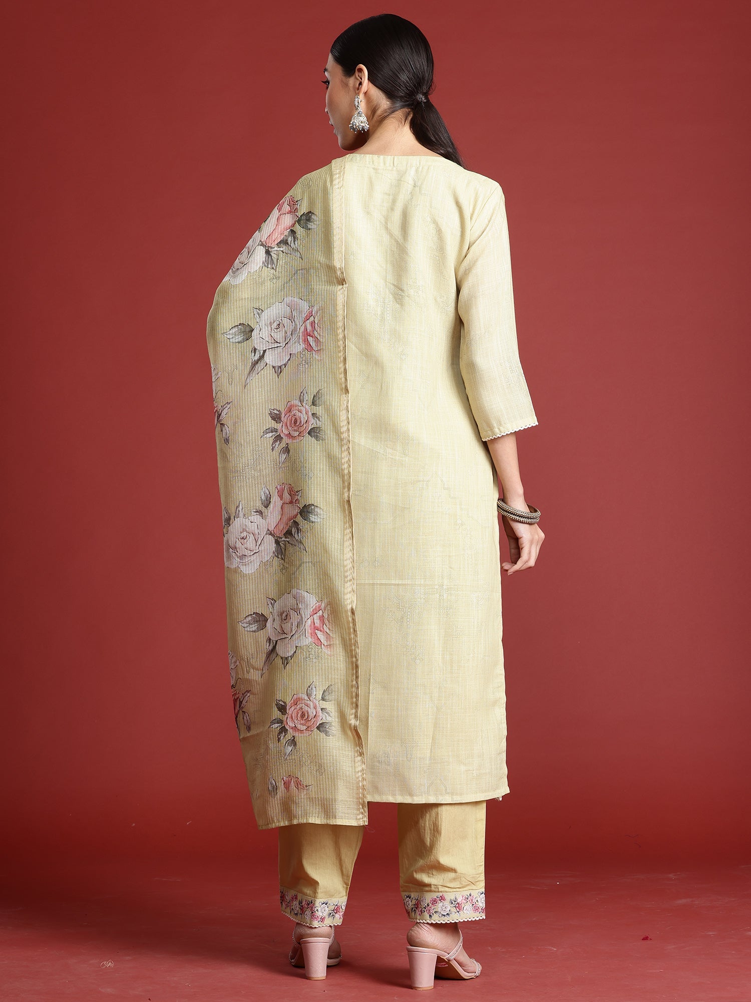 indo era, suit, kurta set for women, indo era kurta, kurta sets for ladies, summer dresses for women, 3 piece suit, cotton kurta set for women, new arrivals, women kurti plazo set, women in suit, kurta suit, floral kurta, short suit, spring summer, Yellow suit