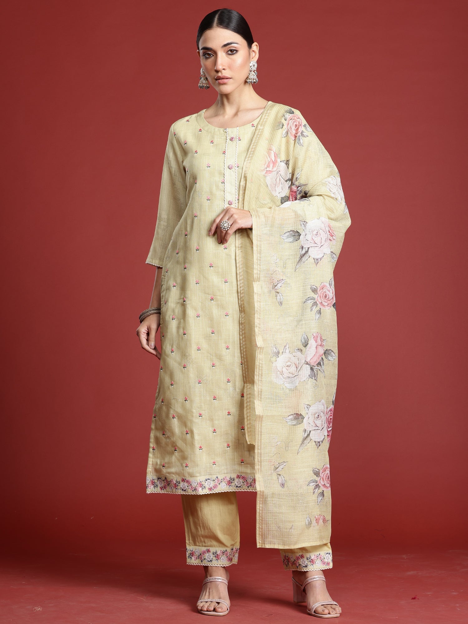 indo era, suit, kurta set for women, indo era kurta, kurta sets for ladies, summer dresses for women, 3 piece suit, cotton kurta set for women, new arrivals, women kurti plazo set, women in suit, kurta suit, floral kurta, short suit, spring summer, Yellow suit