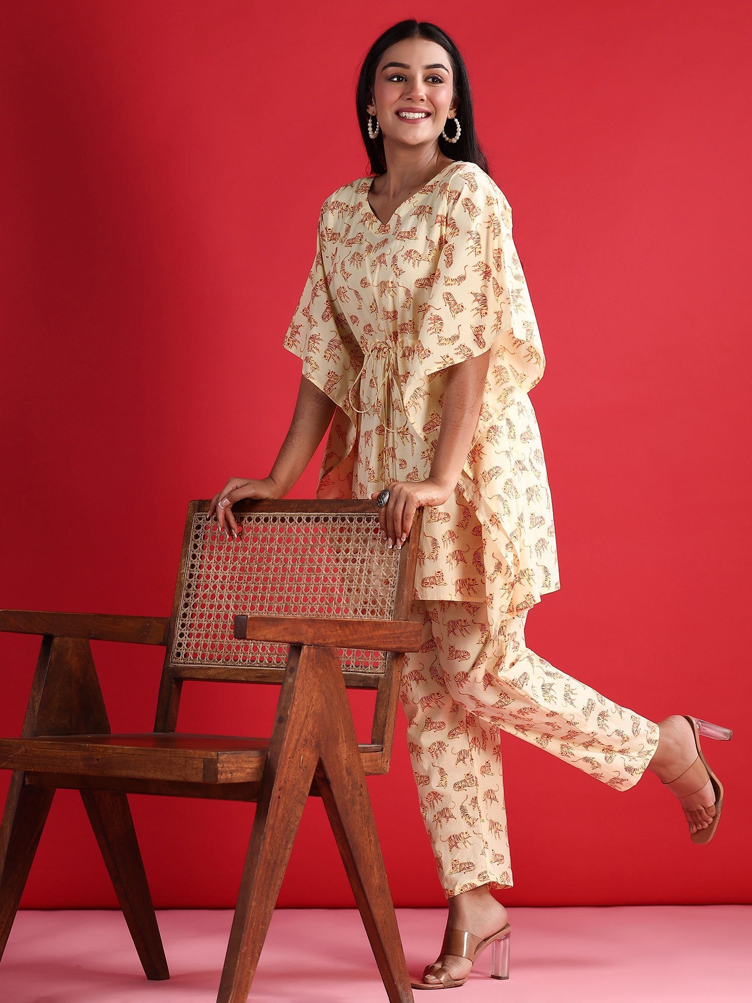 Yellow Co-Ords  For women,indo era, indoera, kurta set for women, women kurta set, women suit, summer wear for women, festive suit for women, mother's day outfit, dress for mother, mother's day special, kurta set for women, kurta for women, kurta trouser and dupatta
