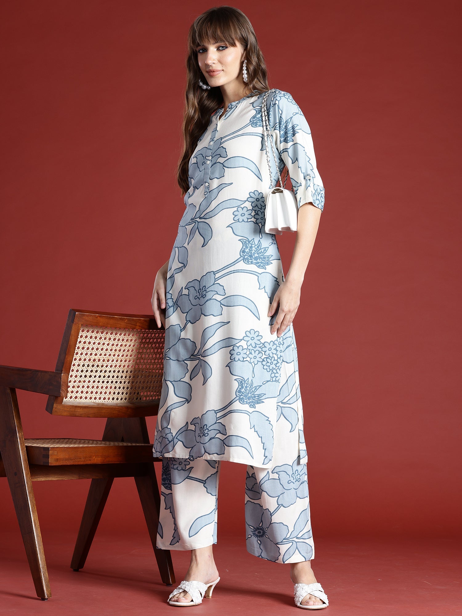indo era, suit, kurta set for women, indo era kurta, kurta sets for ladies, summer dresses for women, 3 piece suit, cotton kurta set for women, new arrivals, women kurti plazo set, women in suit, kurta suit, floral kurta, short suit, spring summer, Off White suit