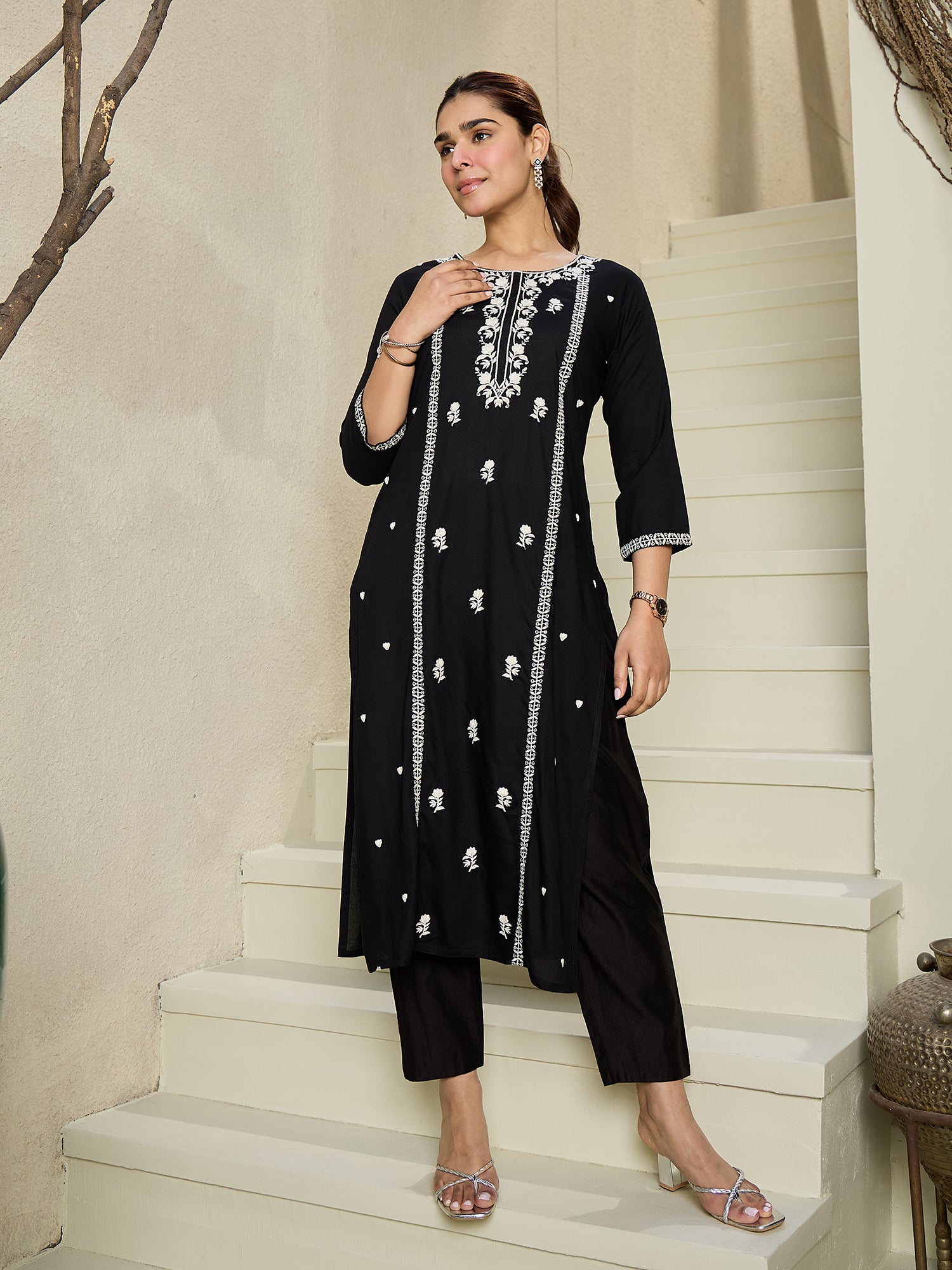 indo era, indo era kurta set, indo era suit, Kurta Set, Kurta set for women, cotton kurta set, indo era kurta set for women, Anarkali Kurta Set, Palazzo Kurta Set, Sleeveless Kurta, Embroidered Kurta, New Arrivals, Work wear, Dress, Best seller, Heeramandi dress, Summer sale, Summer suit, Wedding collection, Special offer, plus size, Spring summer, party wear, Summer Special, Printed Kurta, wedding wear, outfit ideas, Straight Kurta, Cotton Outfit, A line dress, dress for women,Black kurta set