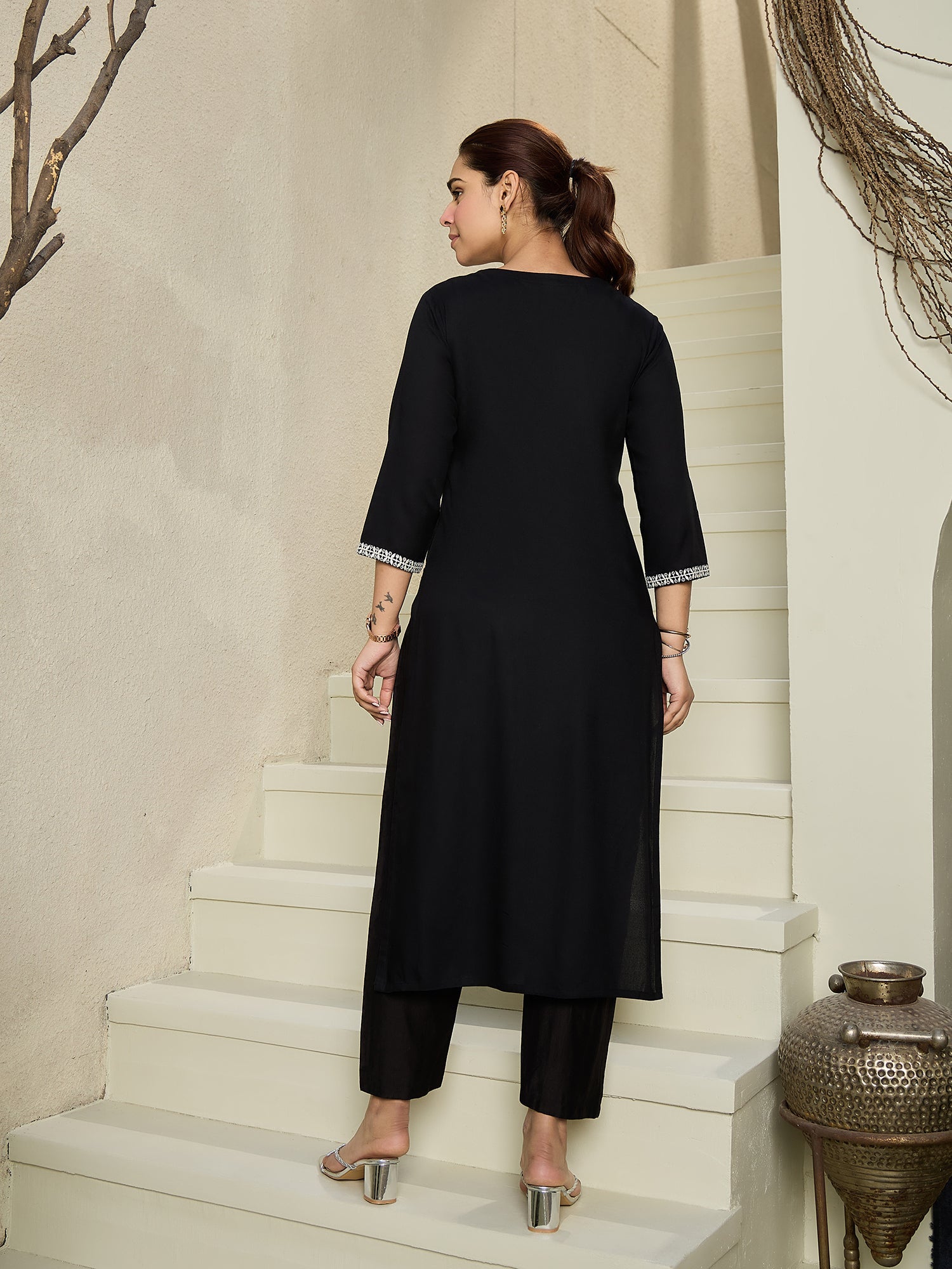 indo era, indo era kurta set, indo era suit, Kurta Set, Kurta set for women, cotton kurta set, indo era kurta set for women, Anarkali Kurta Set, Palazzo Kurta Set, Sleeveless Kurta, Embroidered Kurta, New Arrivals, Work wear, Dress, Best seller, Heeramandi dress, Summer sale, Summer suit, Wedding collection, Special offer, plus size, Spring summer, party wear, Summer Special, Printed Kurta, wedding wear, outfit ideas, Straight Kurta, Cotton Outfit, A line dress, dress for women,Black kurta set